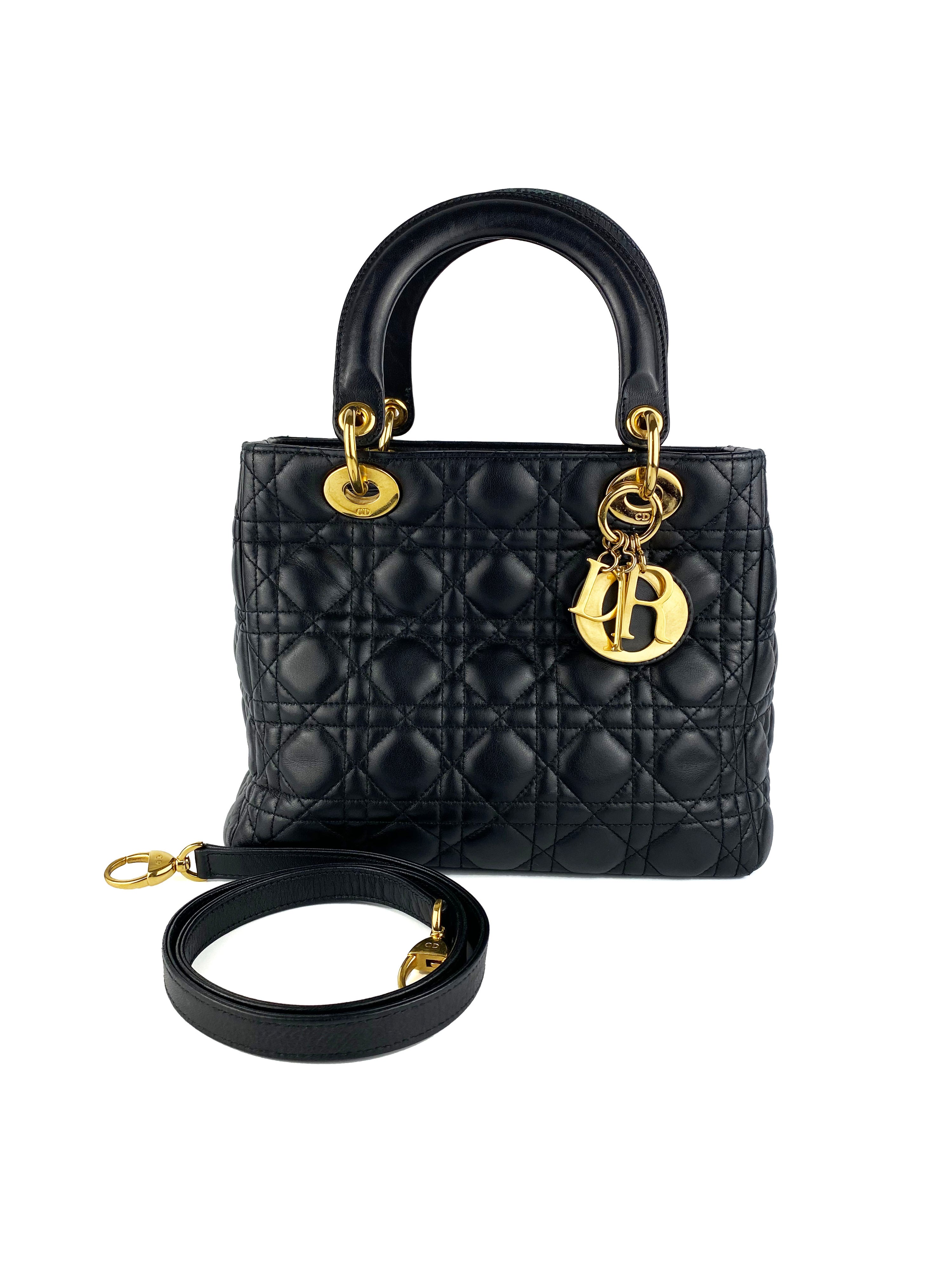 Dior Medium Lady Dior Black Bag