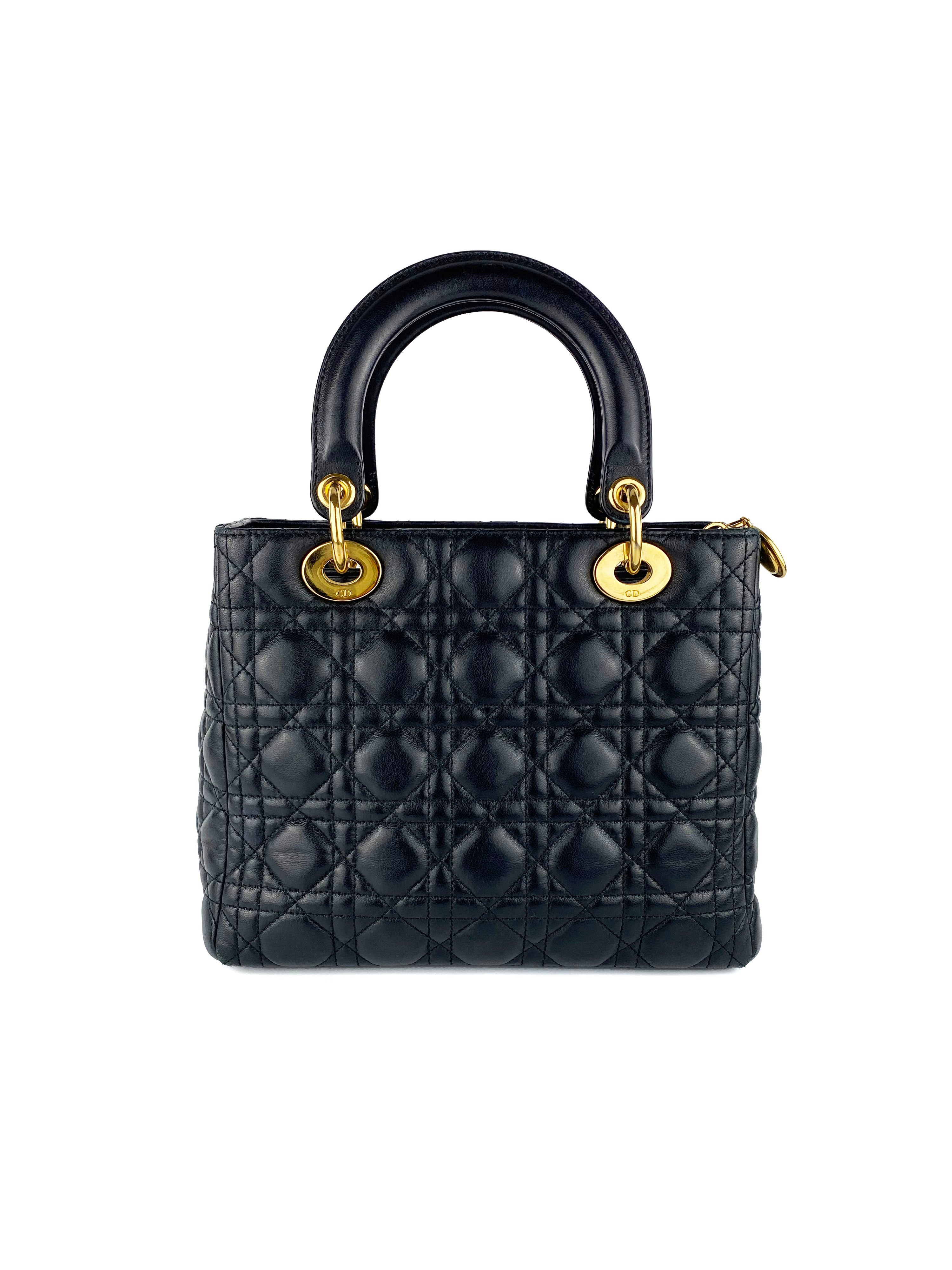 Dior Medium Lady Dior Black Bag