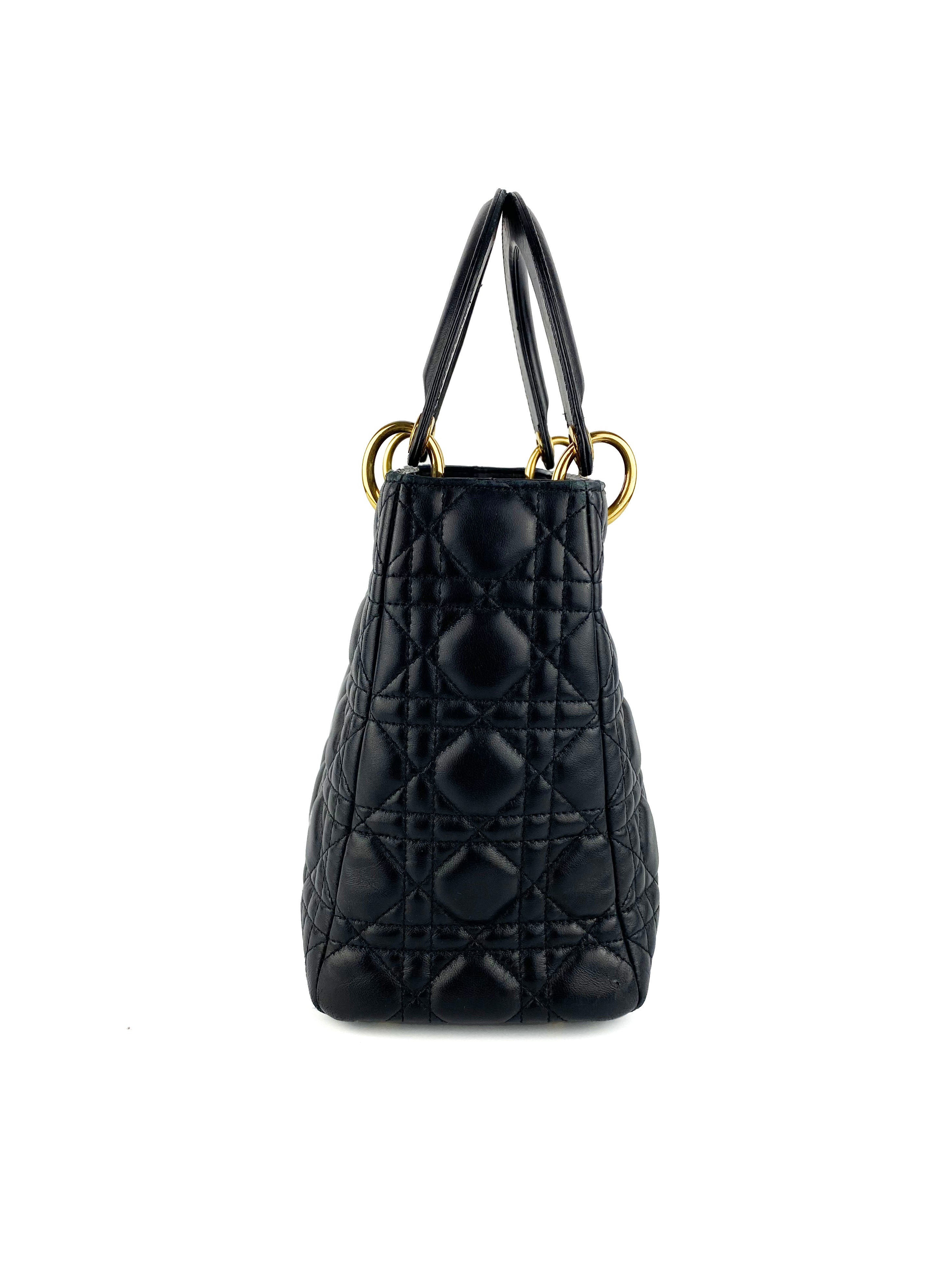 Dior Medium Lady Dior Black Bag