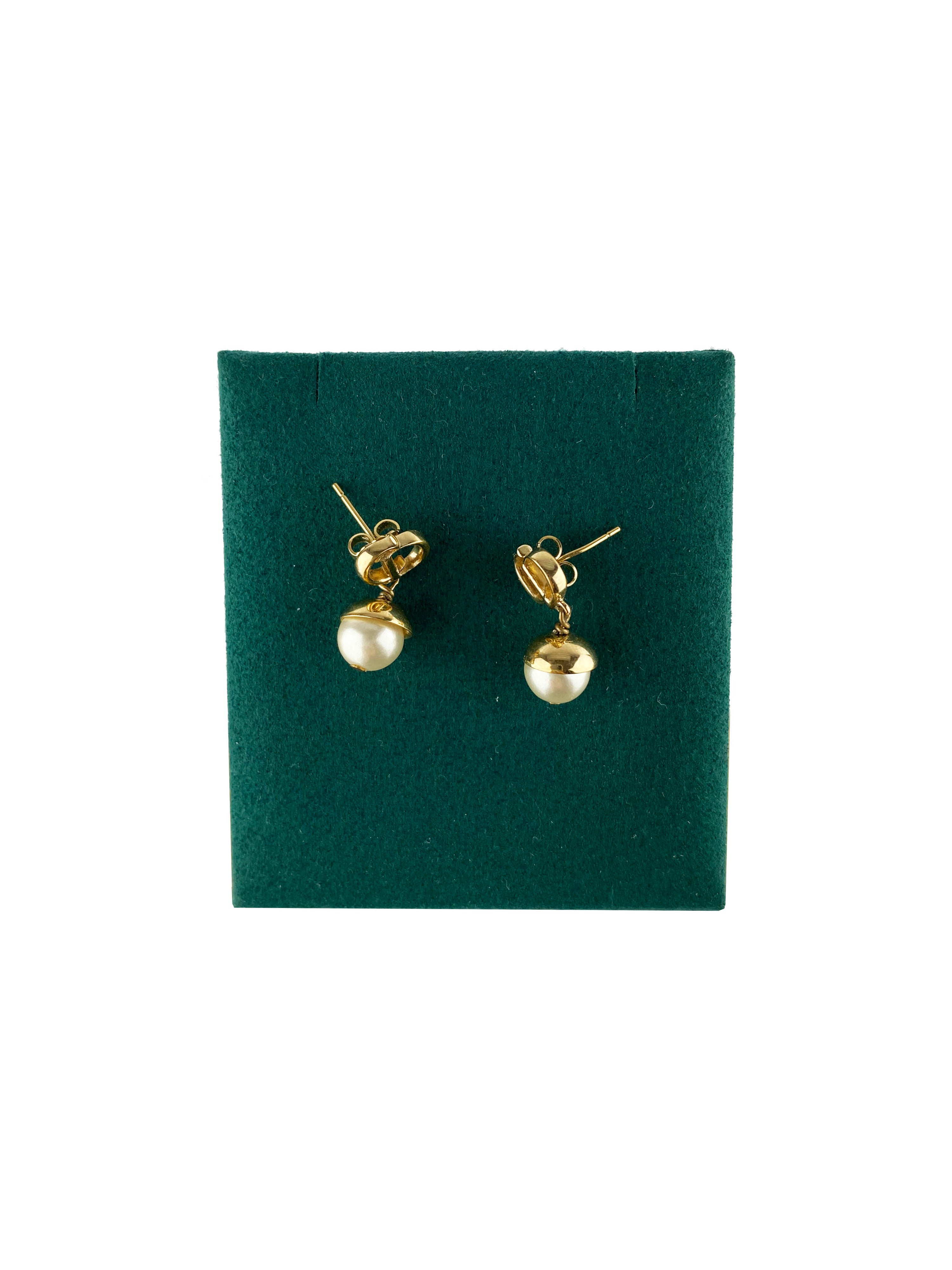 Christian Dior Pearl CD Drop Earrings