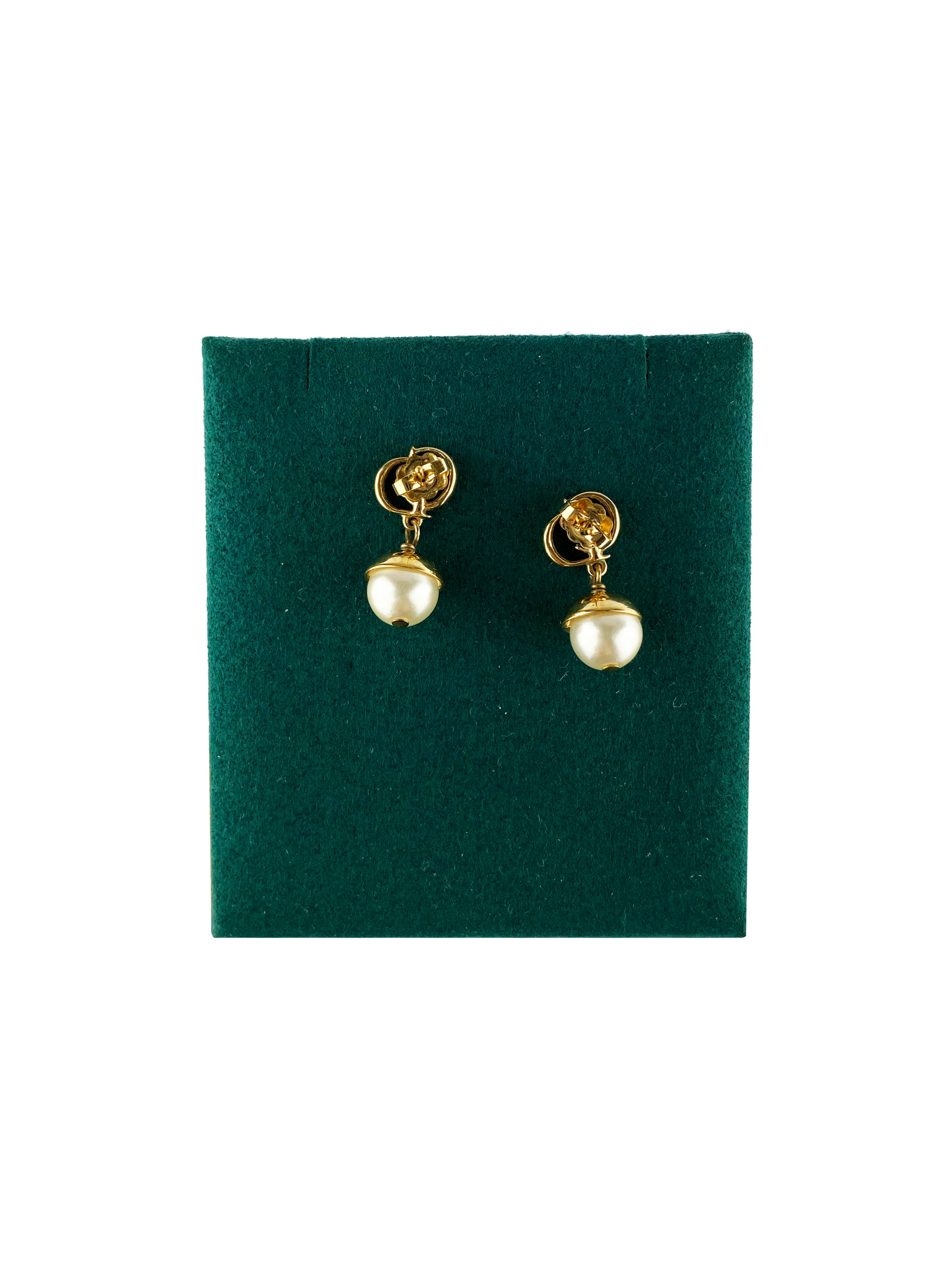 Christian Dior Pearl CD Drop Earrings