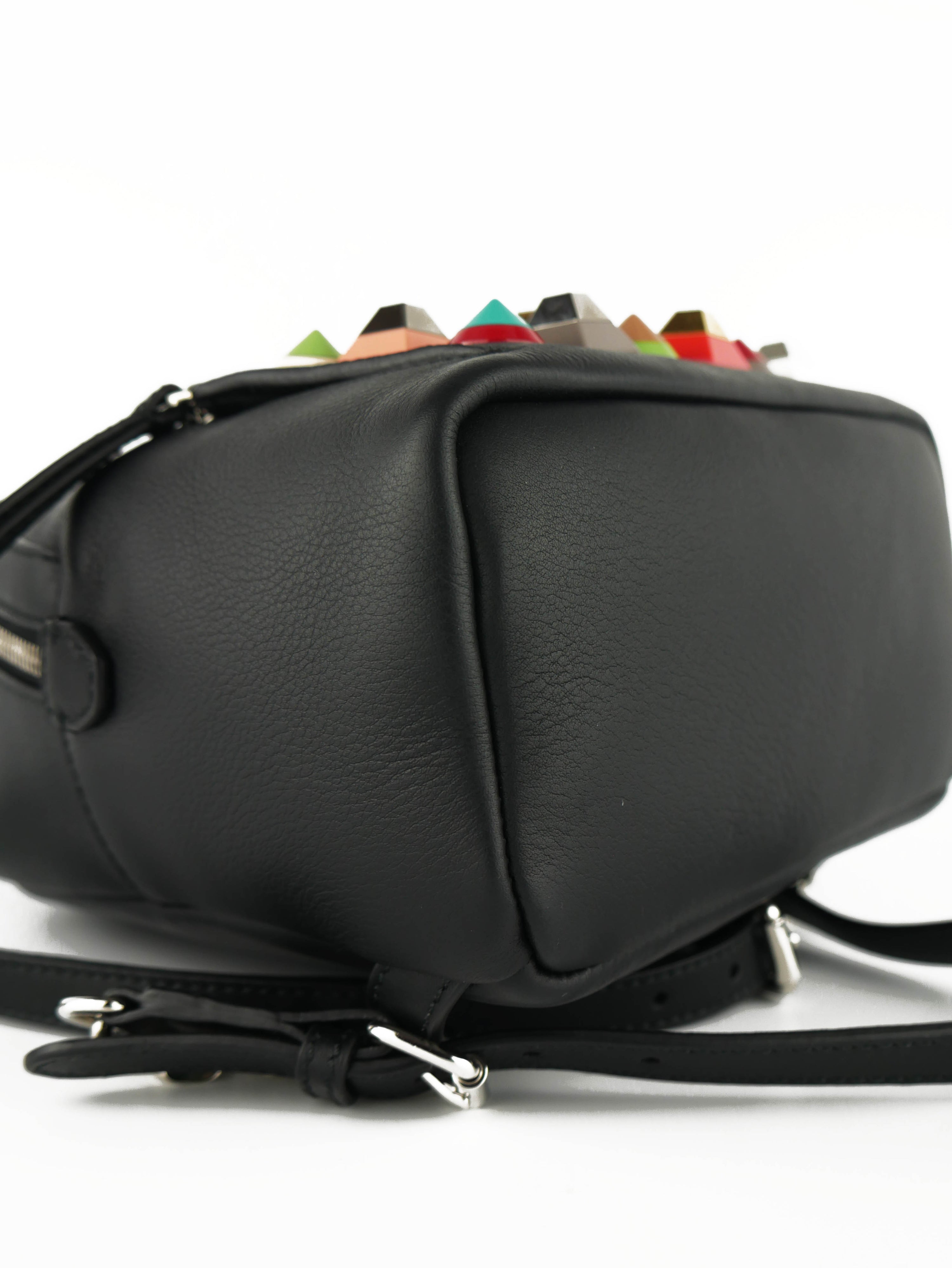 Fendi Black Mini Pyramid Studded Backpack