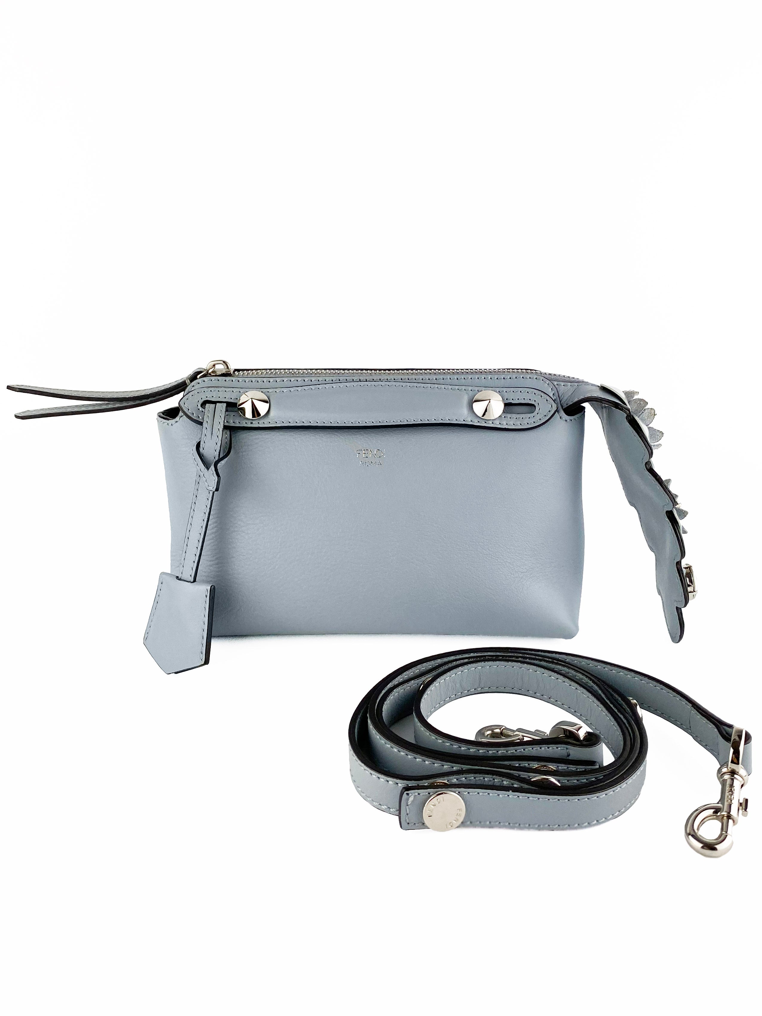 Fendi Light Blue By the Way Bag with Flower Tail