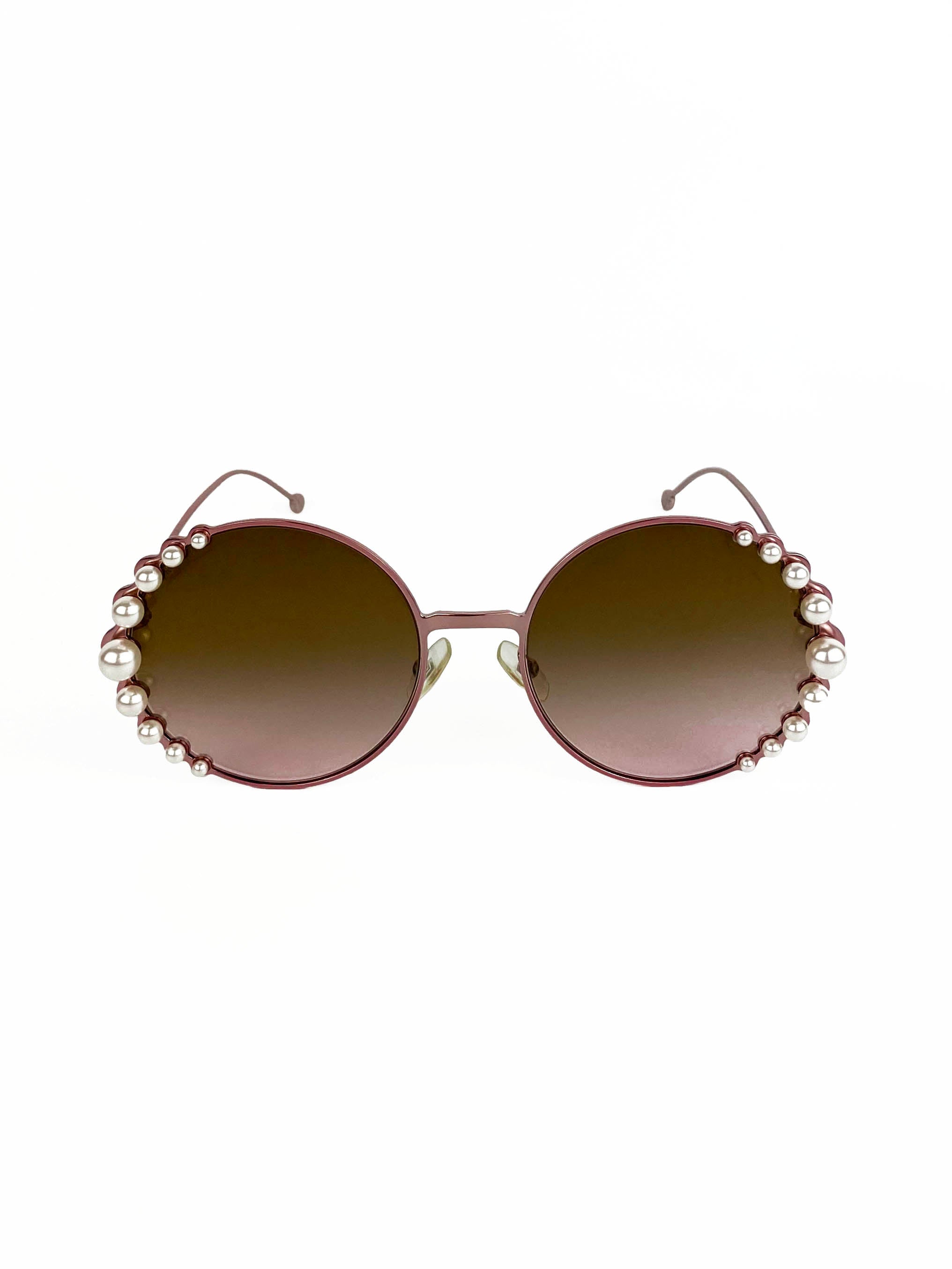 Fendi FF0295 Pink Gradient Pearl Embellished Sunglasses