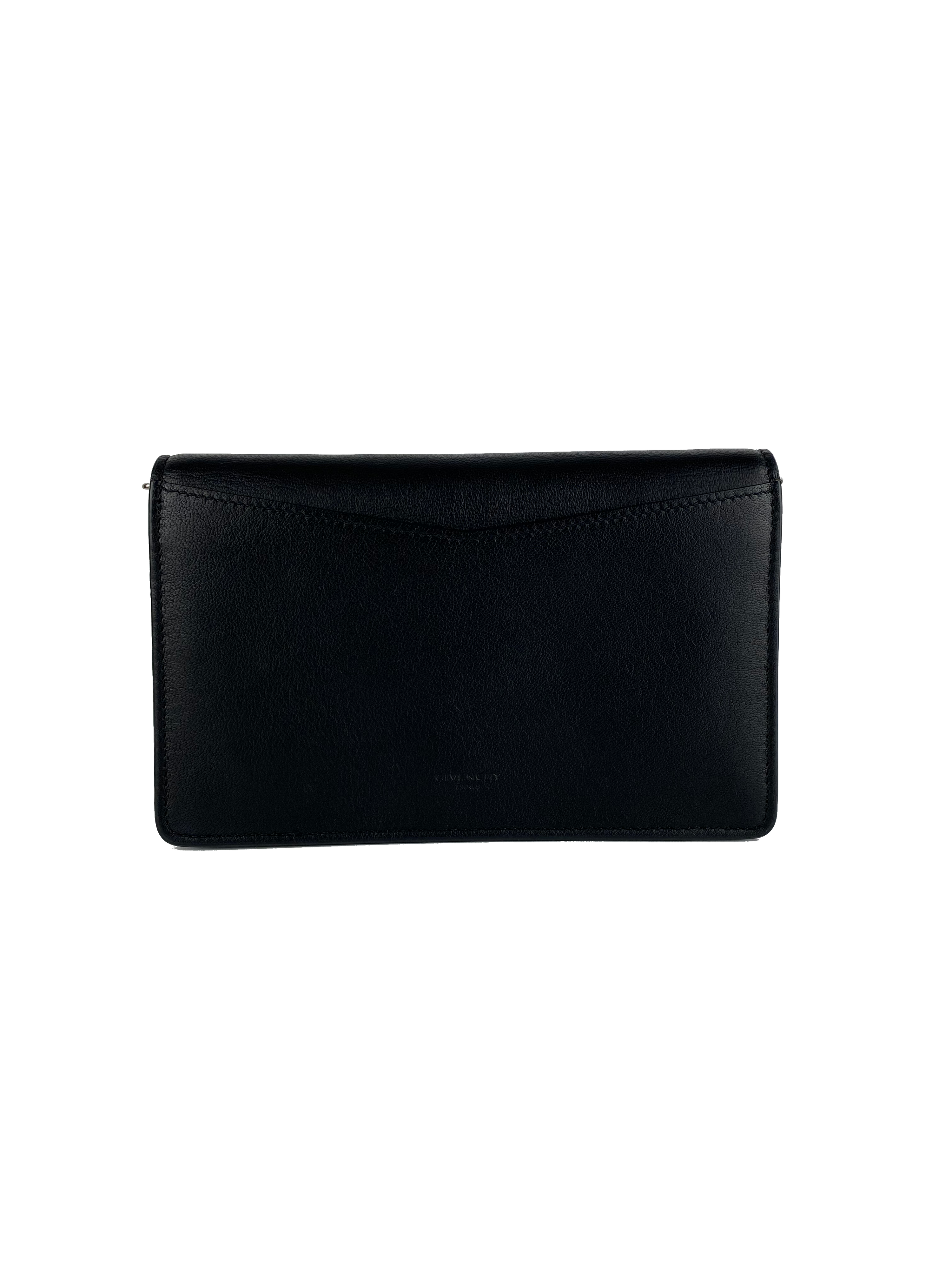 Givenchy Black Emblem Chain Clutch