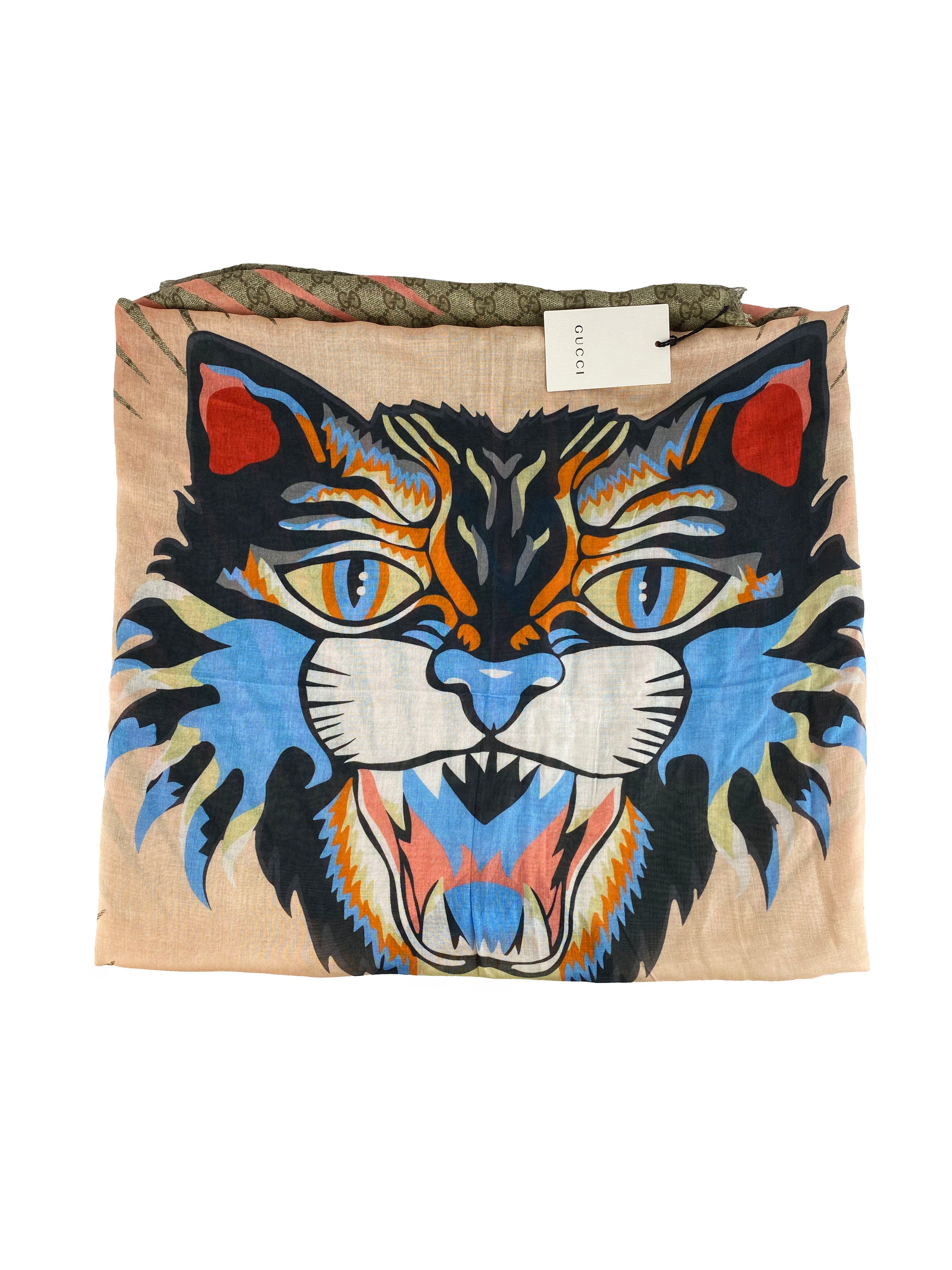 Gucci GG Sun Angry Cat Scarf