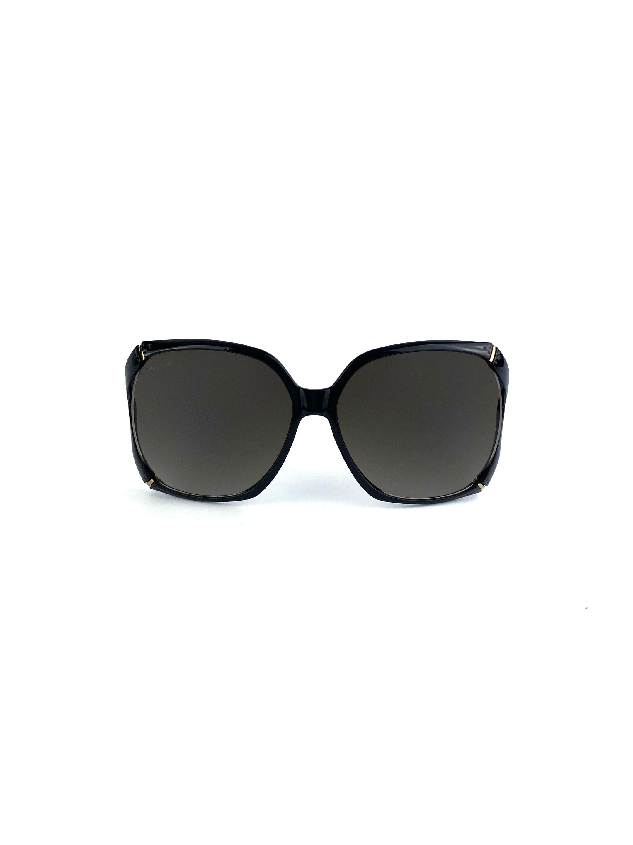 Gucci Black Bamboo Effect Oversized Sunglasses