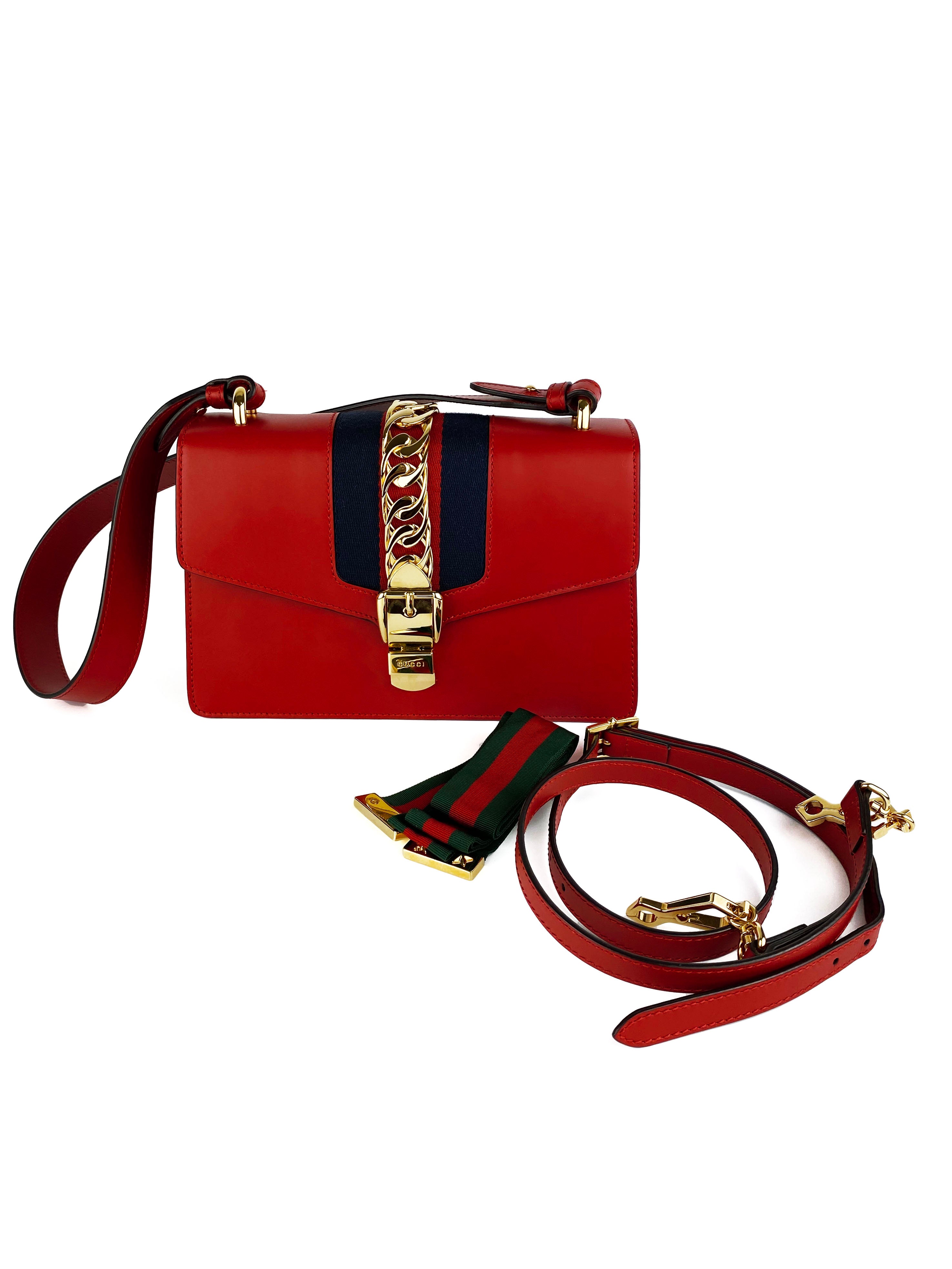 Gucci Sylvie Small Red Crossbody Bag