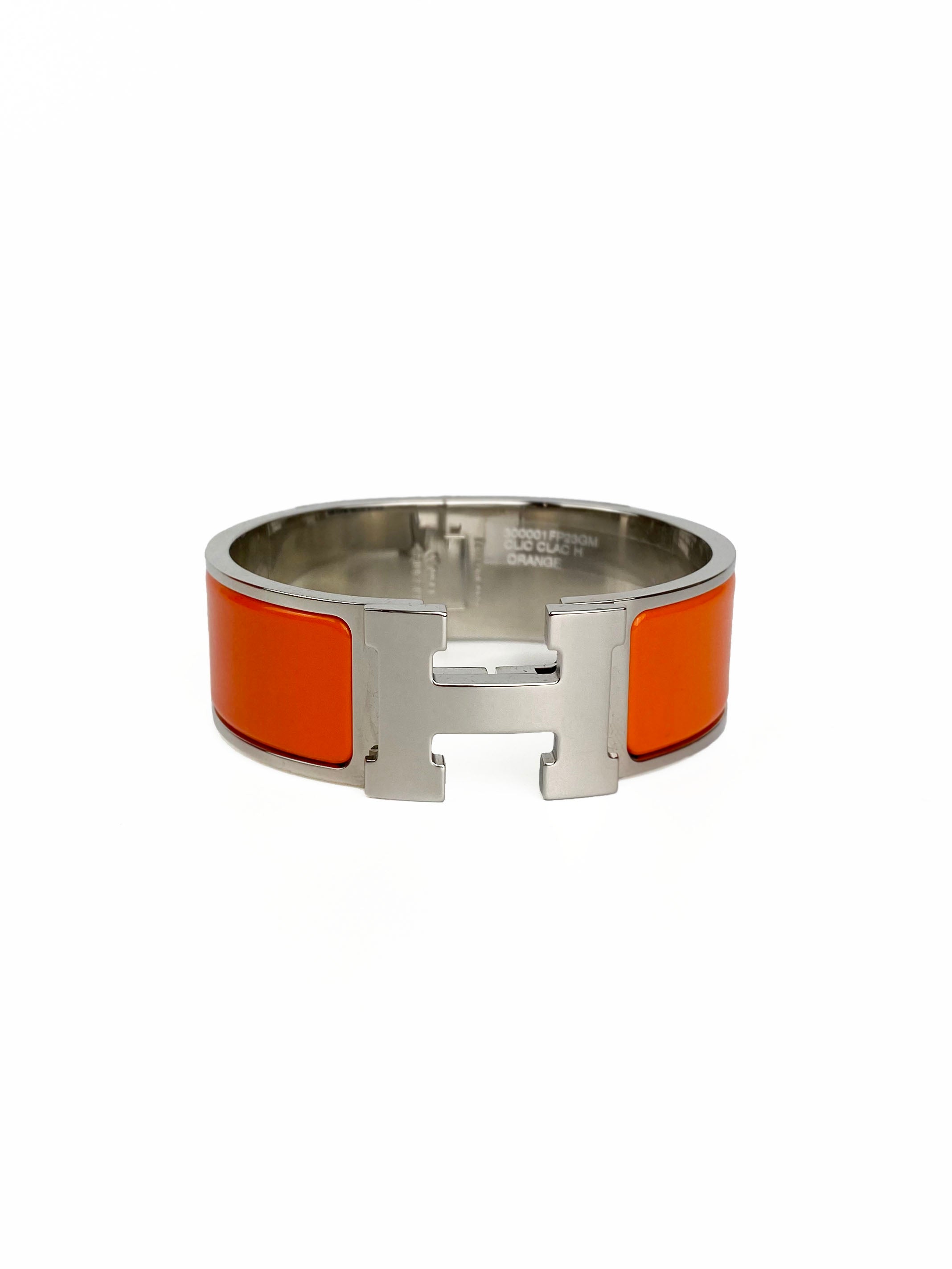 Hermes Orange Clic Clac H Bracelet