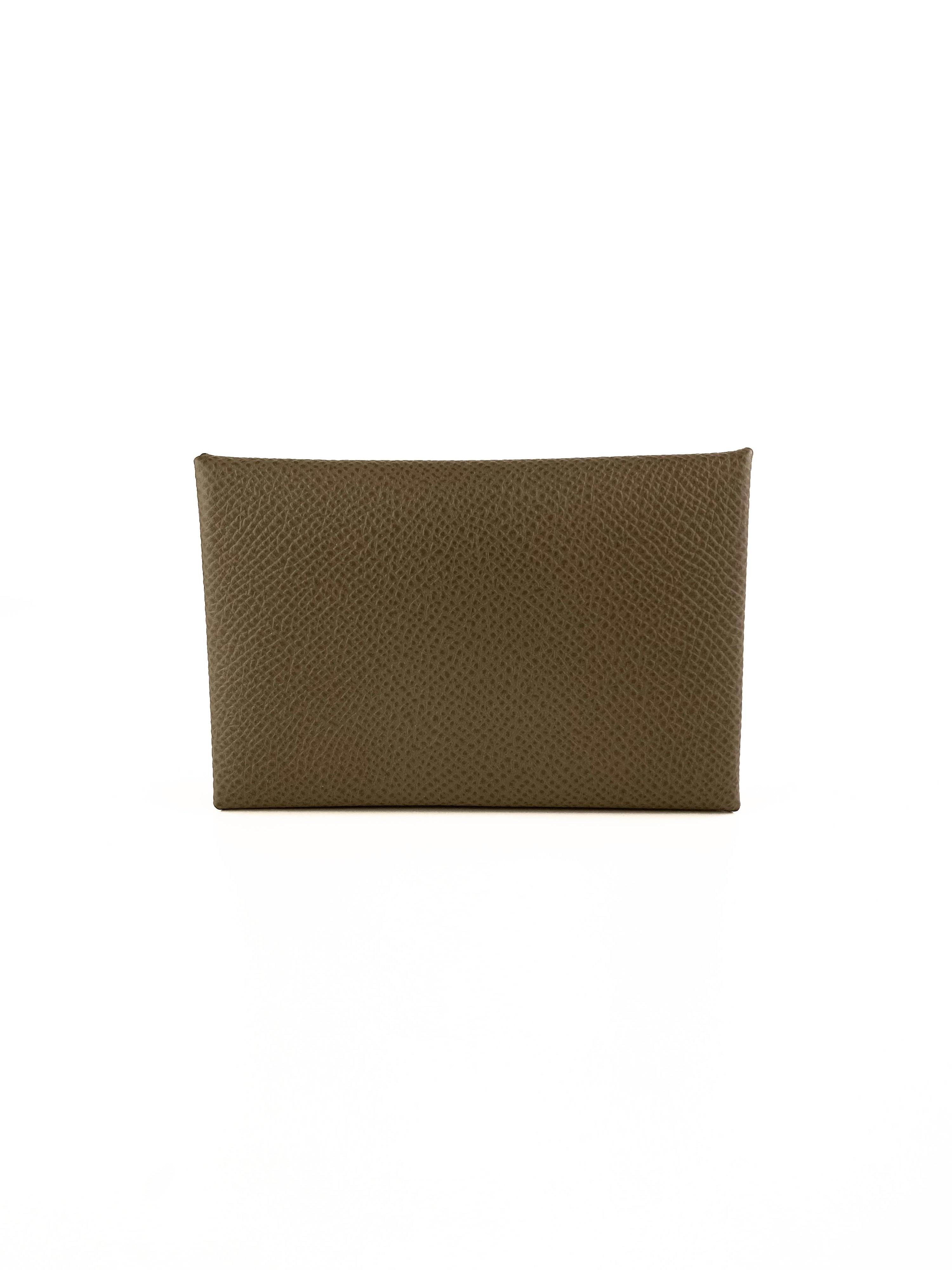 Hermes Etoupe Calvi Card Holder