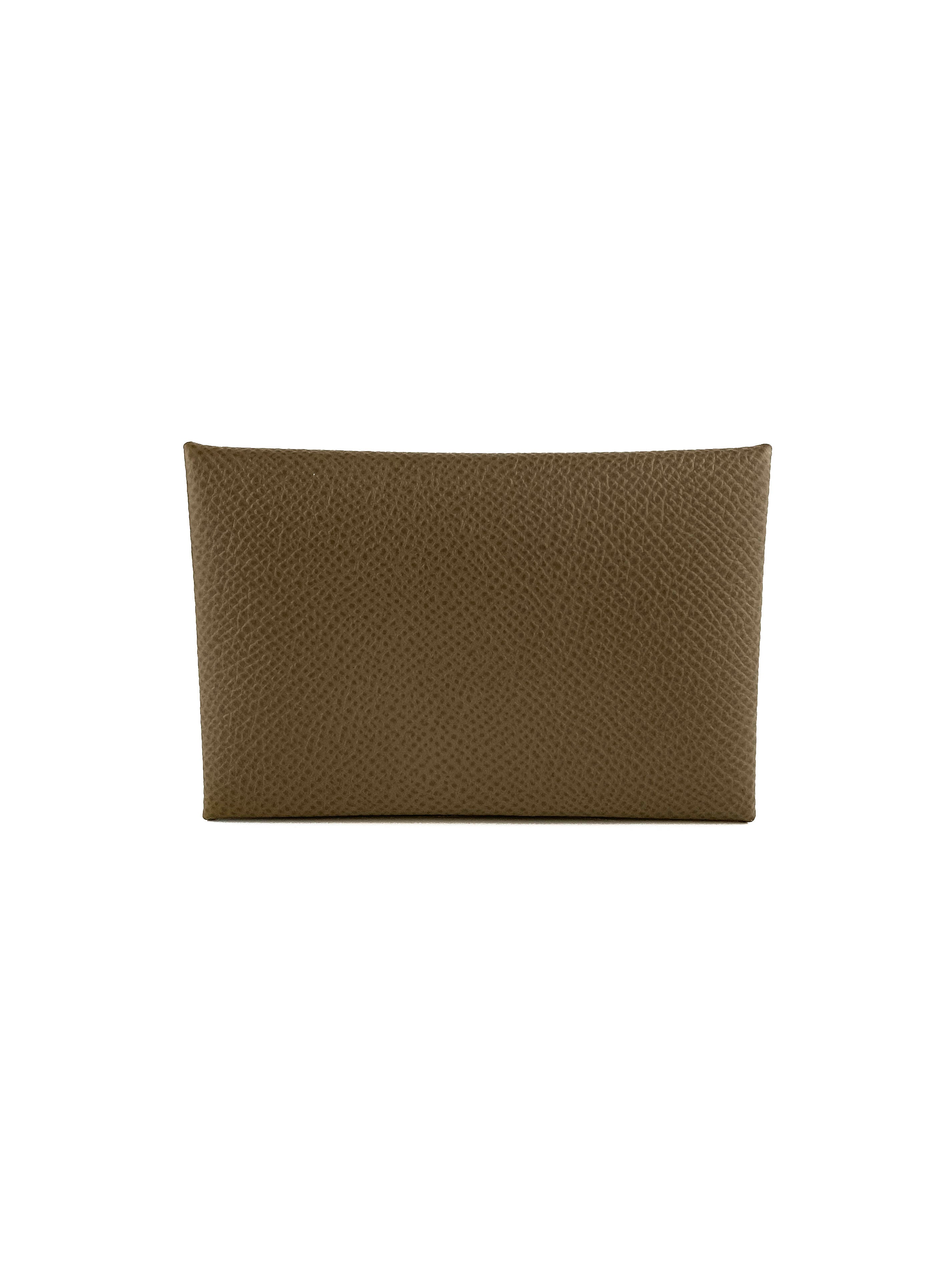 Hermes Etoupe Calvi Card Holder