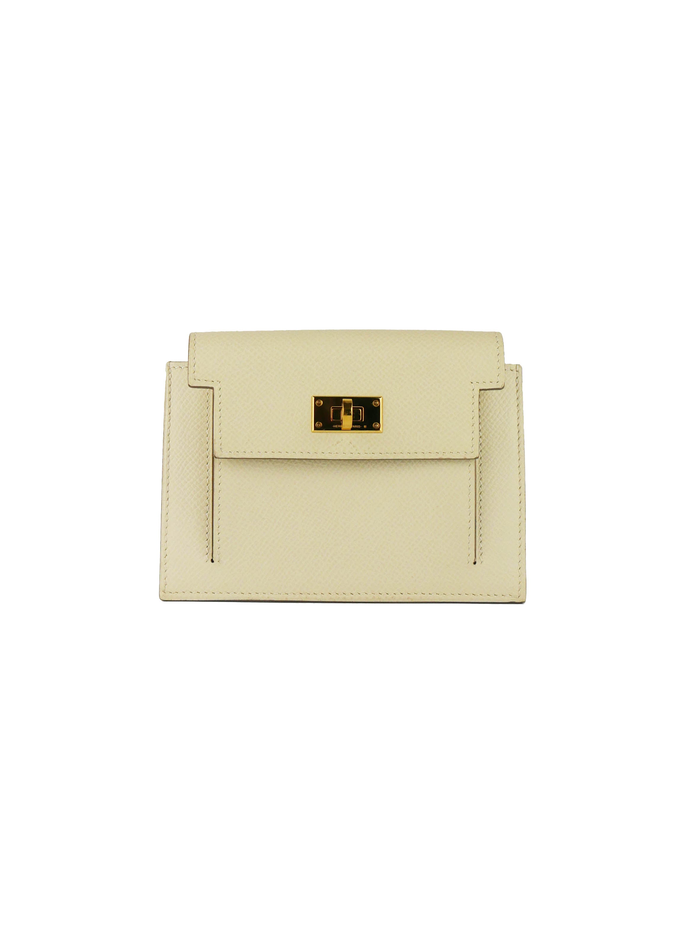 Hermes Cream Kelly Pocket Compact Wallet