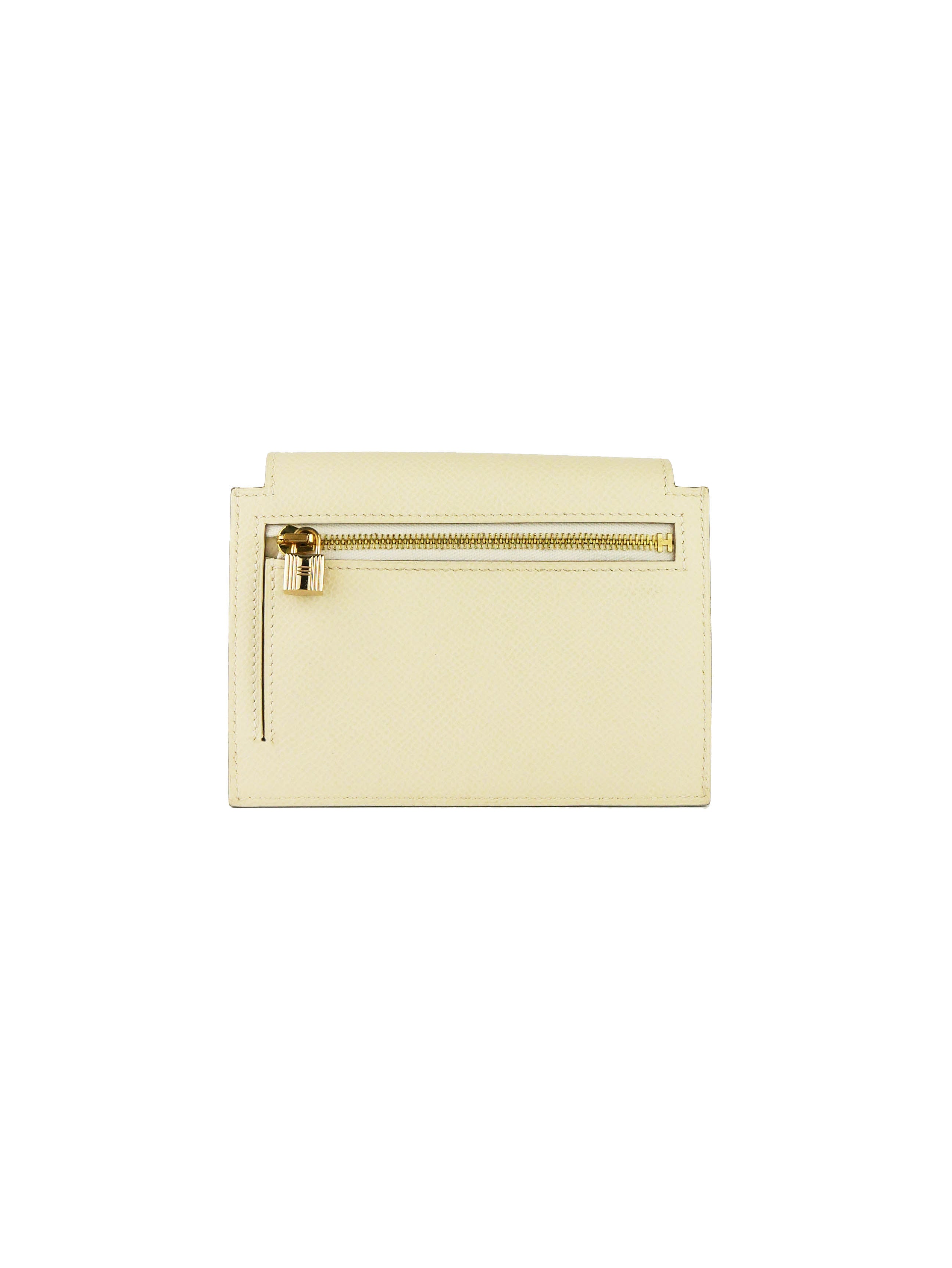 Hermes Cream Kelly Pocket Compact Wallet