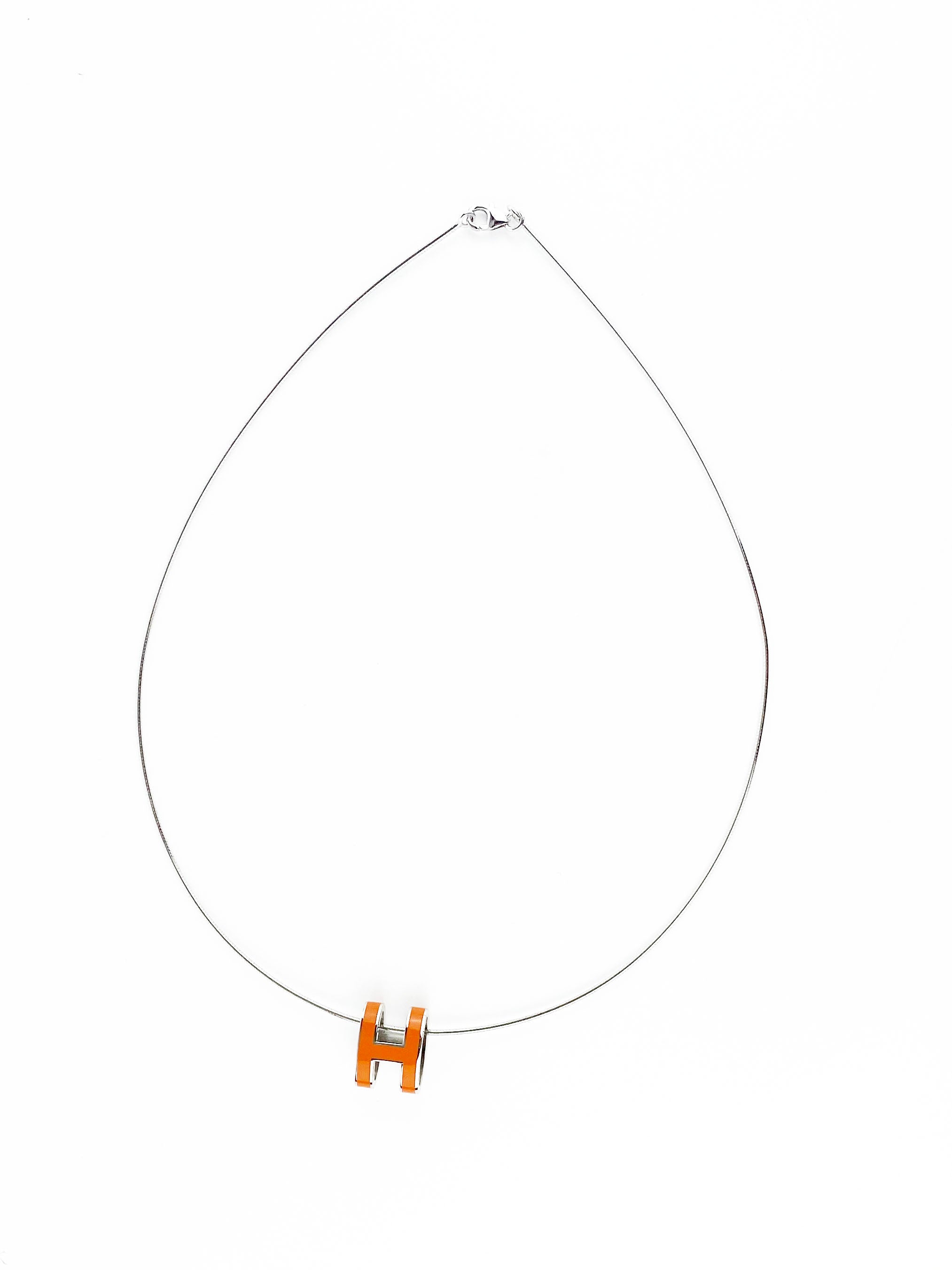 Hermes Orange Lacquer Pop H Pendant