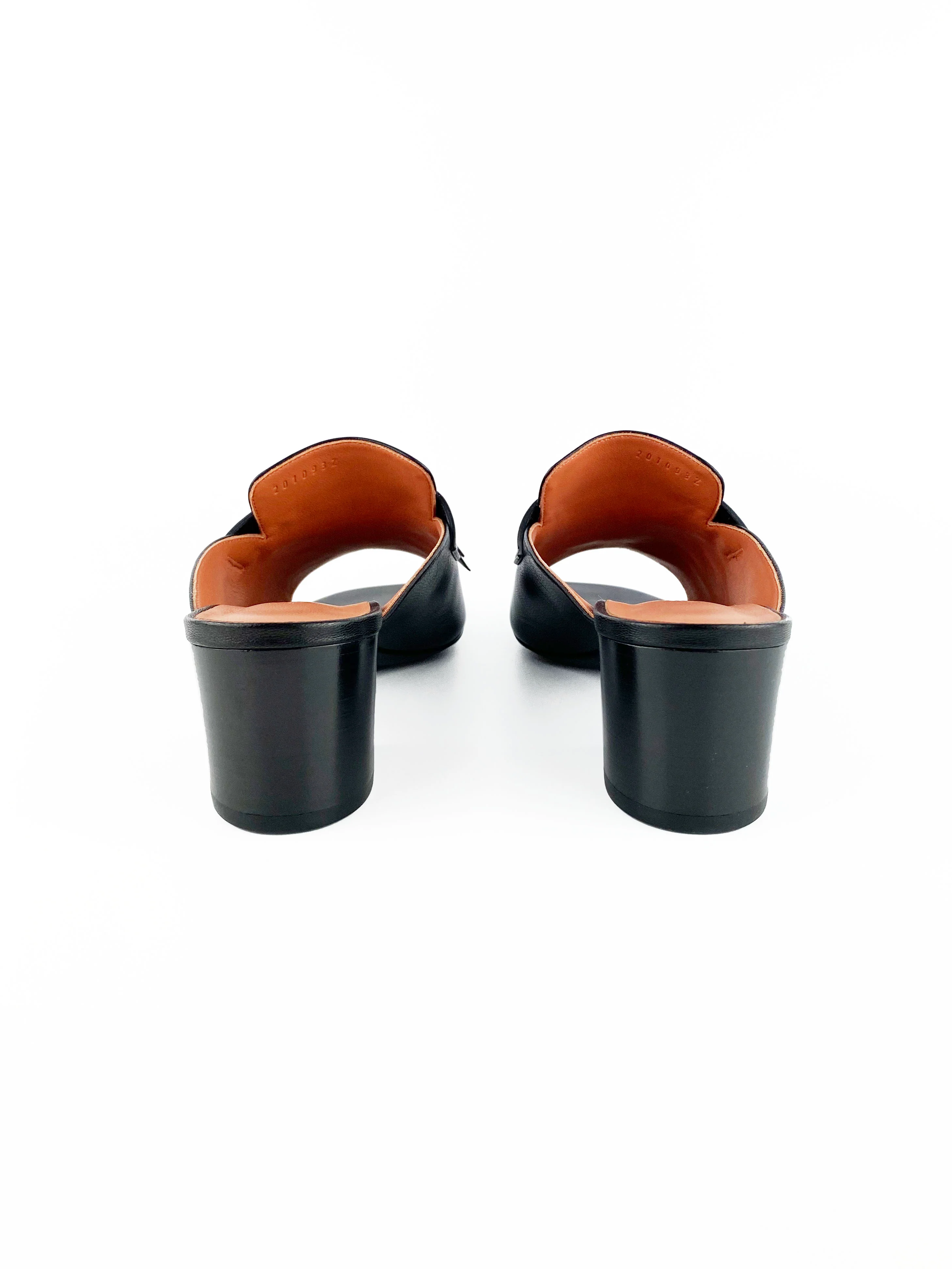 Hermes Black Rivoli Mules 39