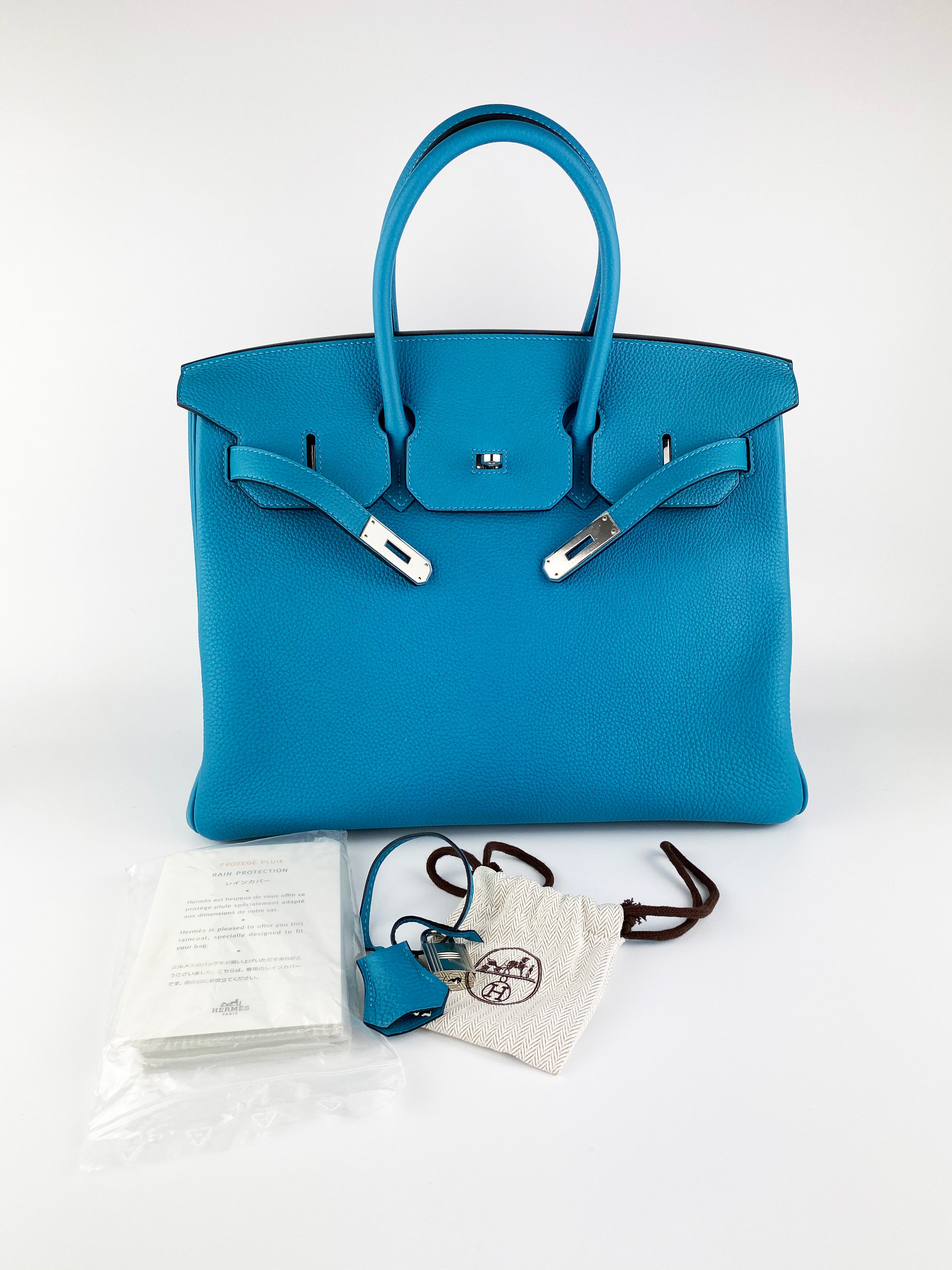 Hermes Turquoise Togo Leather Birkin 35