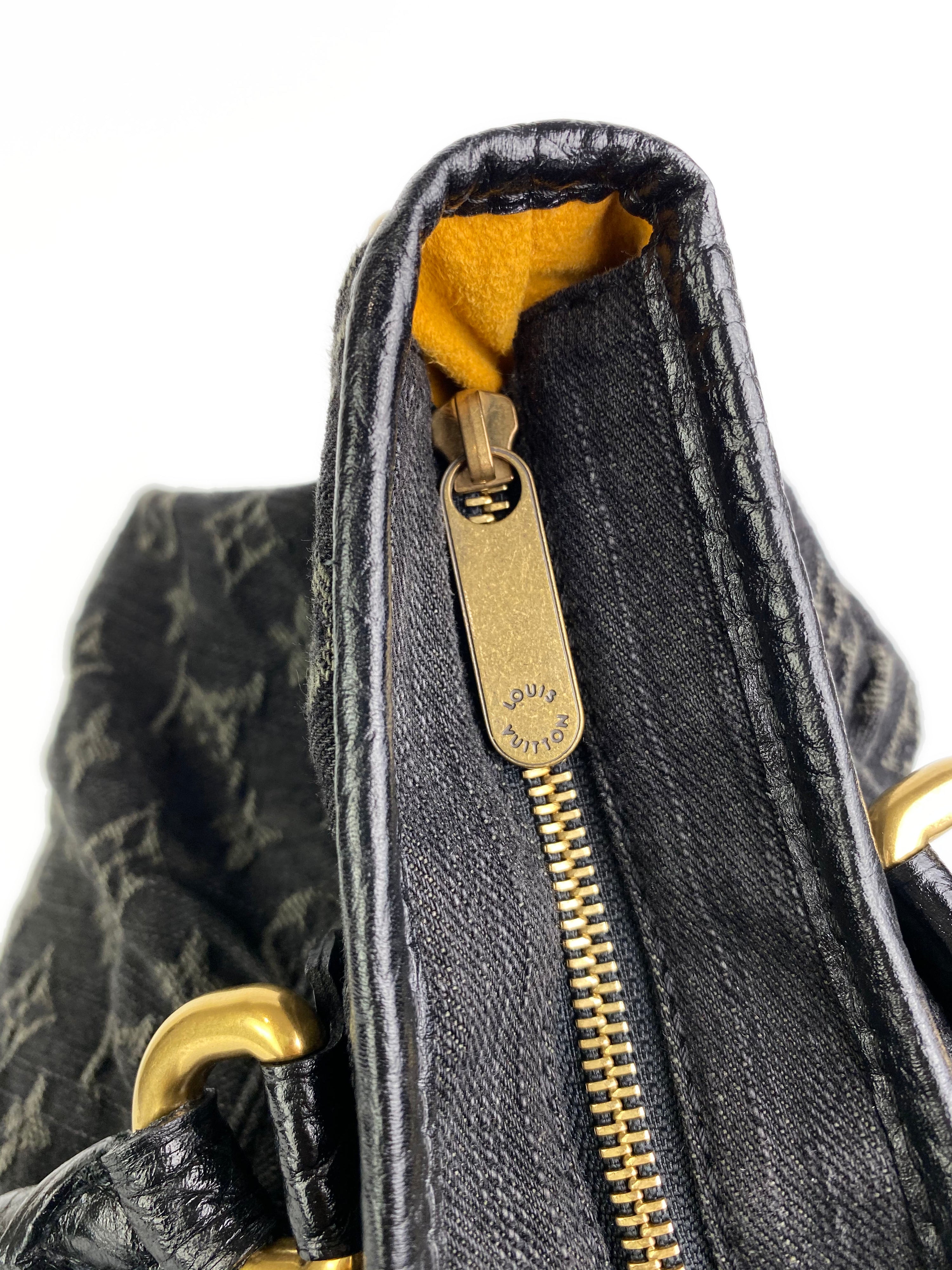 Louis Vuitton Vintage Black Denim Tote Bag