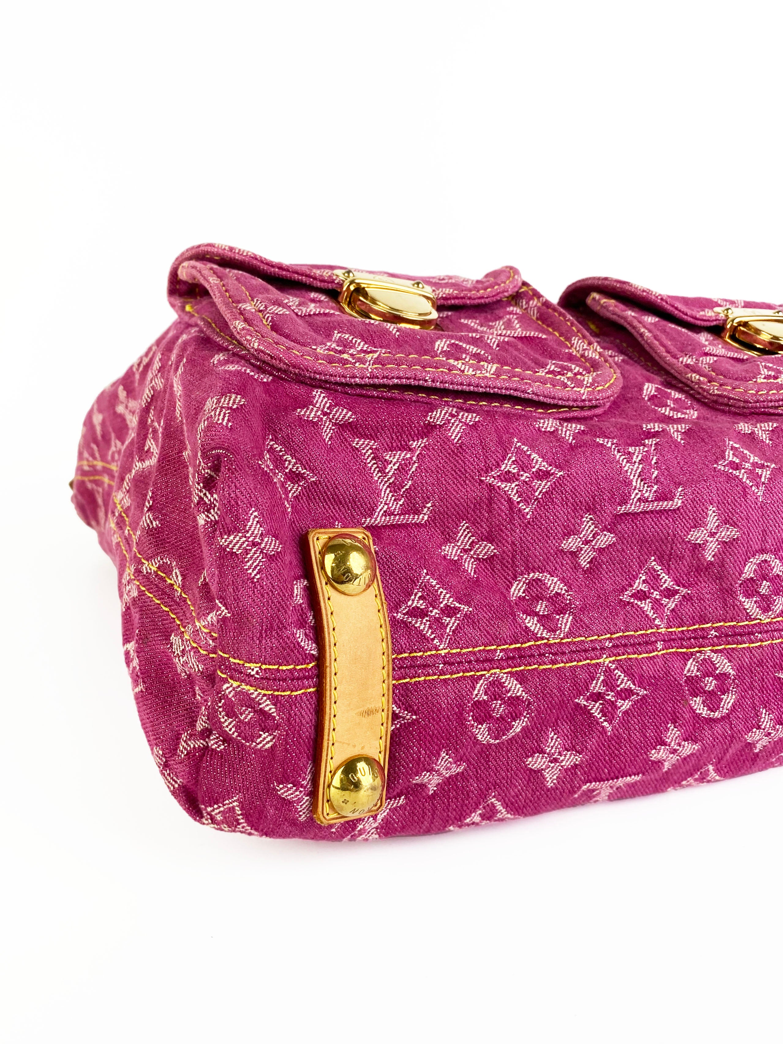 Louis Vuitton Vintage Pink Denim Baggy GM Bag