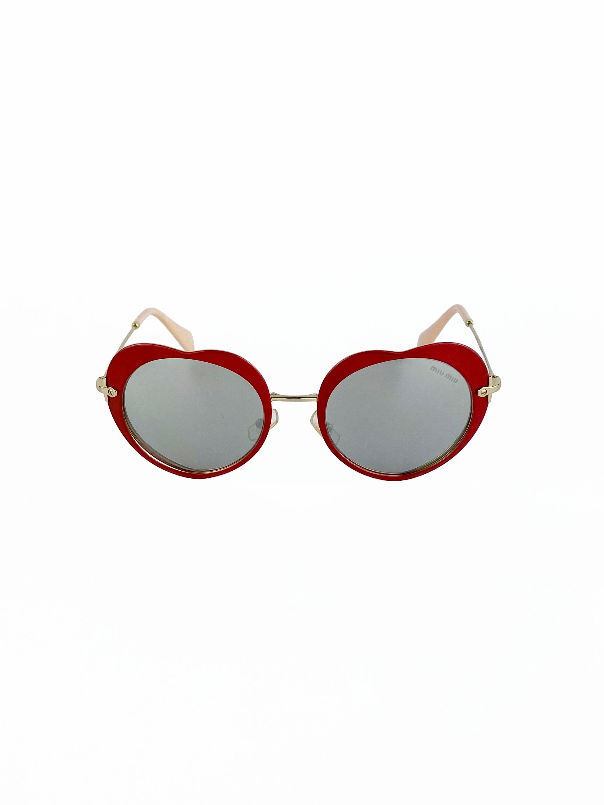 Miu Miu Red Heartshaped Sunglasses