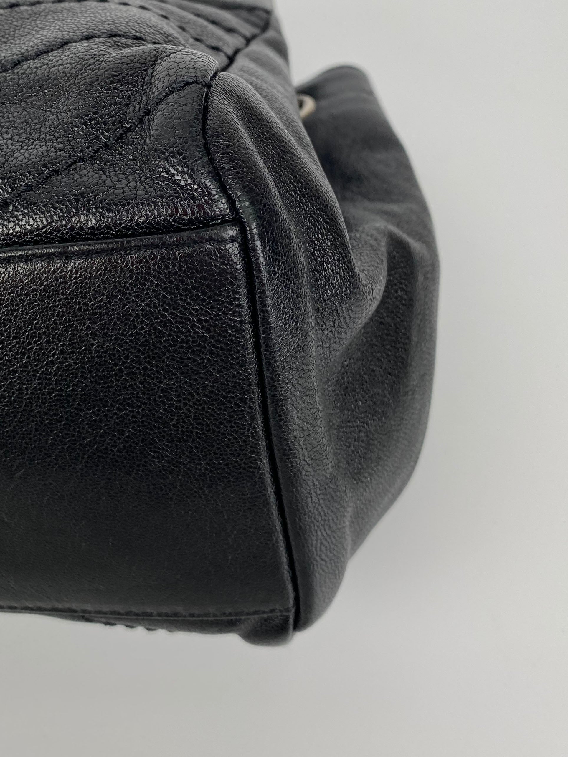 Saint Laurent Black Crinkled Leather Nolita Bag