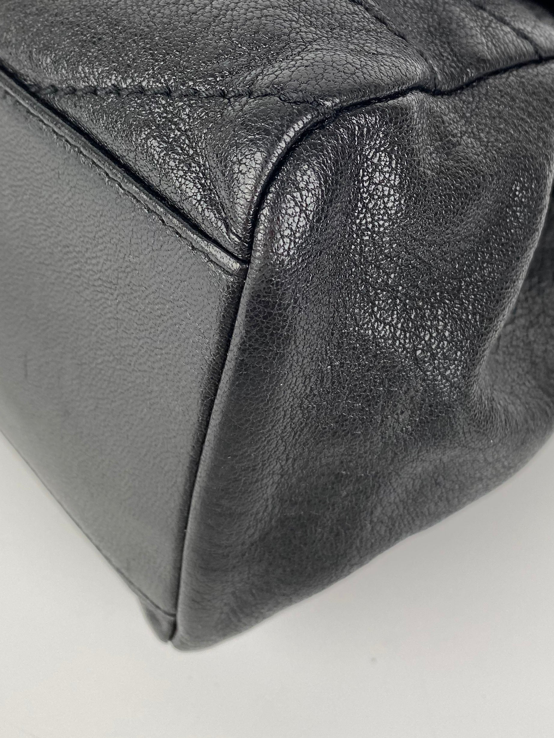 Saint Laurent Black Crinkled Leather Nolita Bag