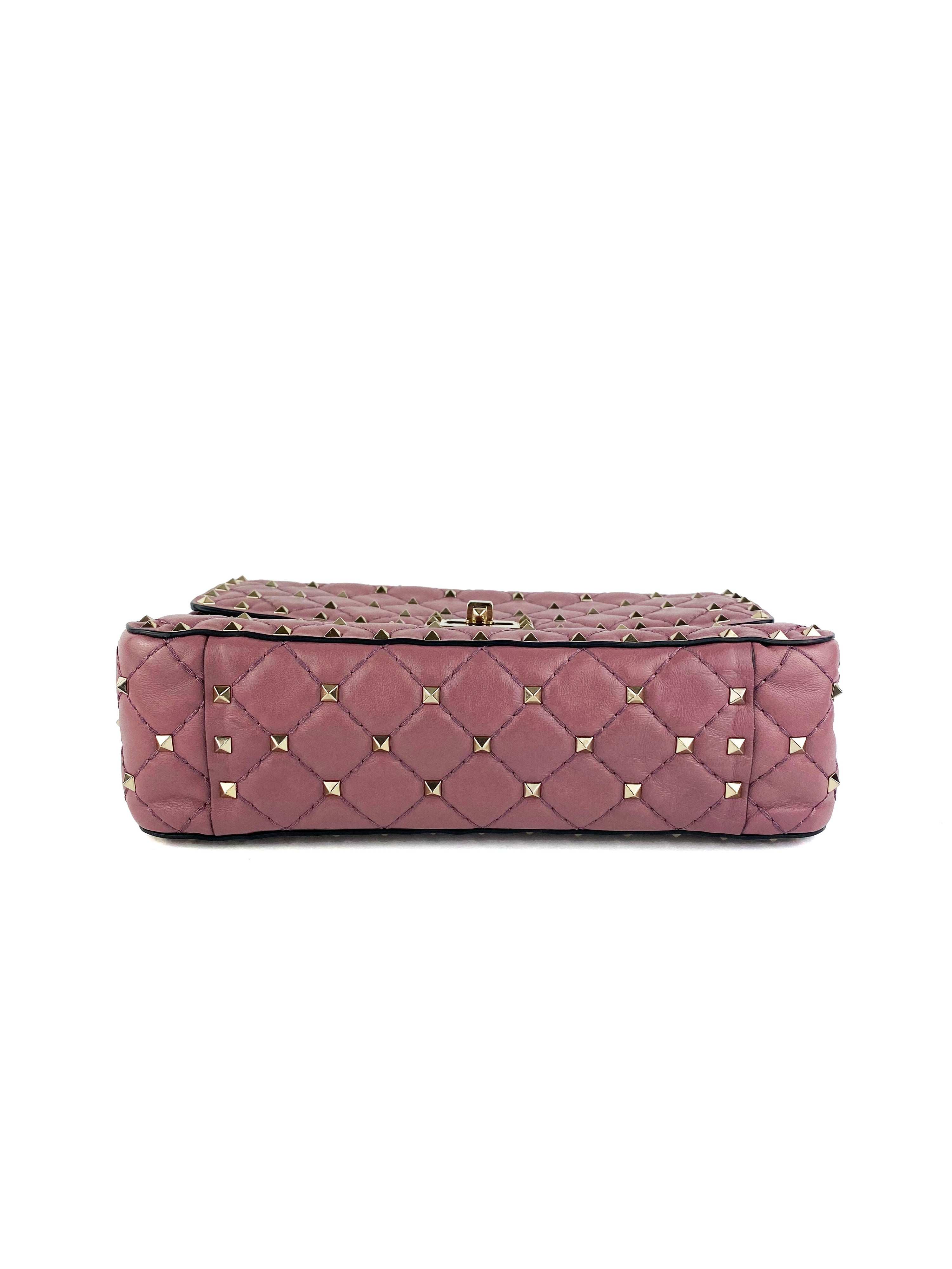 Valentino Dusty Pink Rockstud Spike Clutch