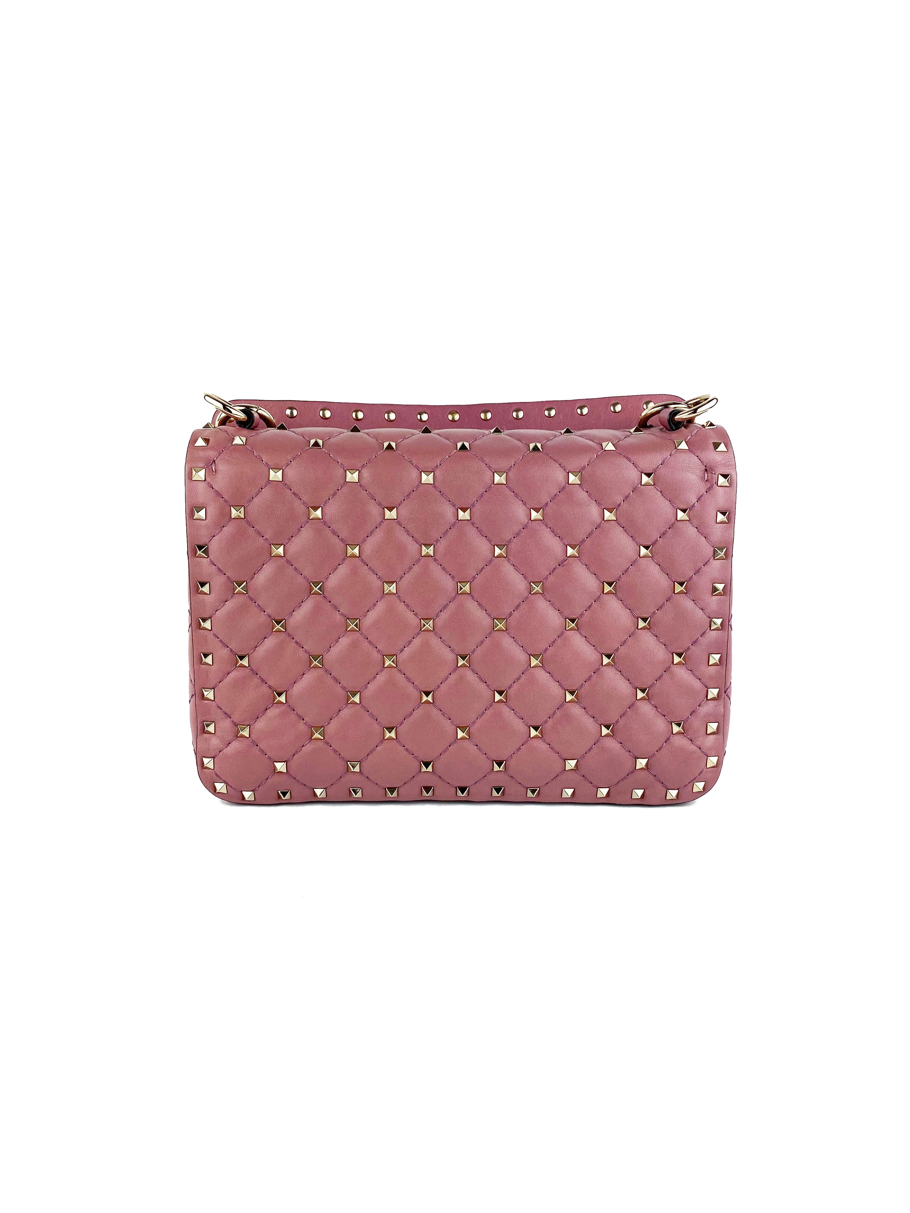 Valentino Dusty Pink Rockstud Spike Clutch