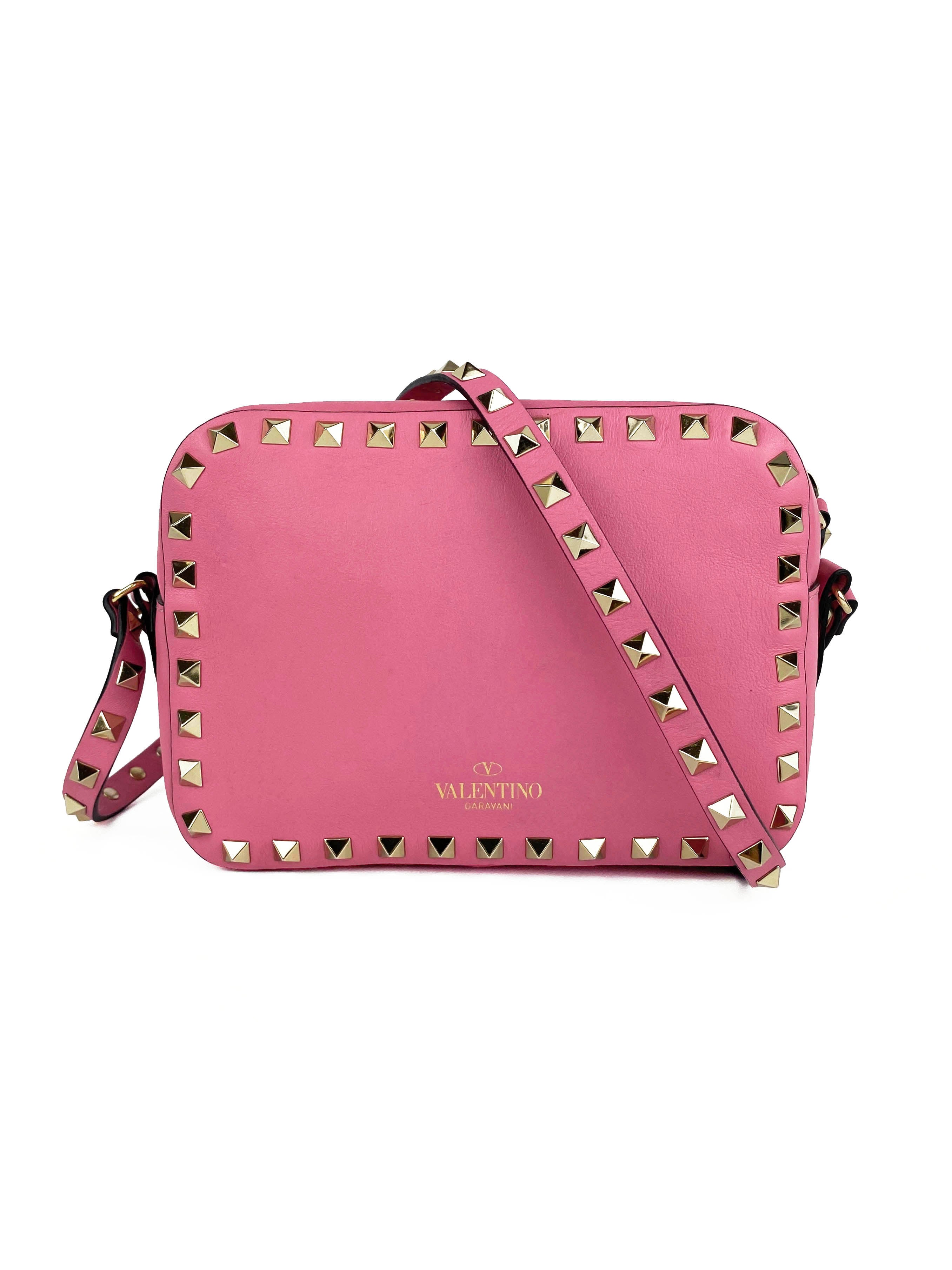 Valentino Garavani Pink Rockstud Camera Bag