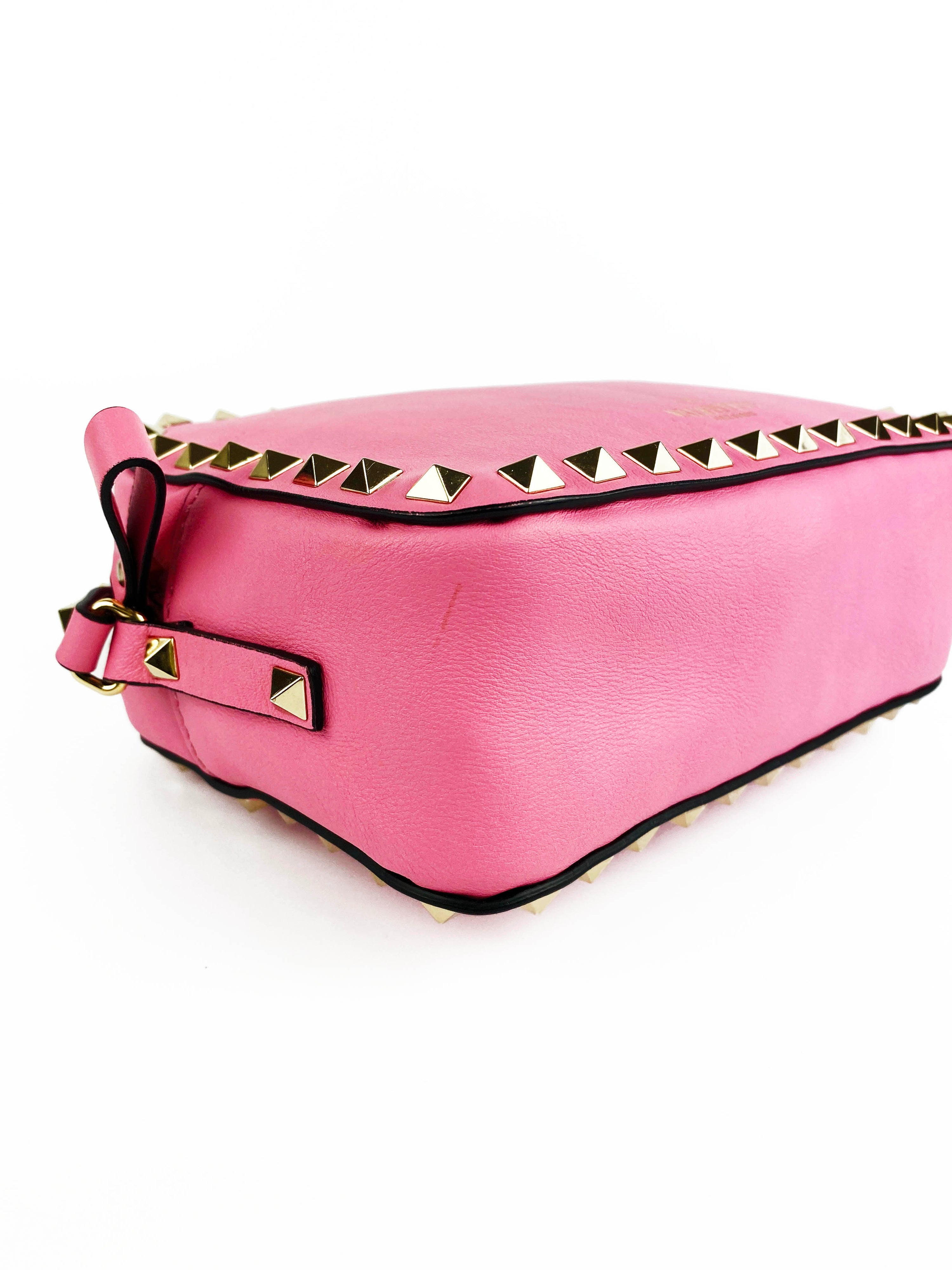 Valentino Garavani Pink Rockstud Camera Bag