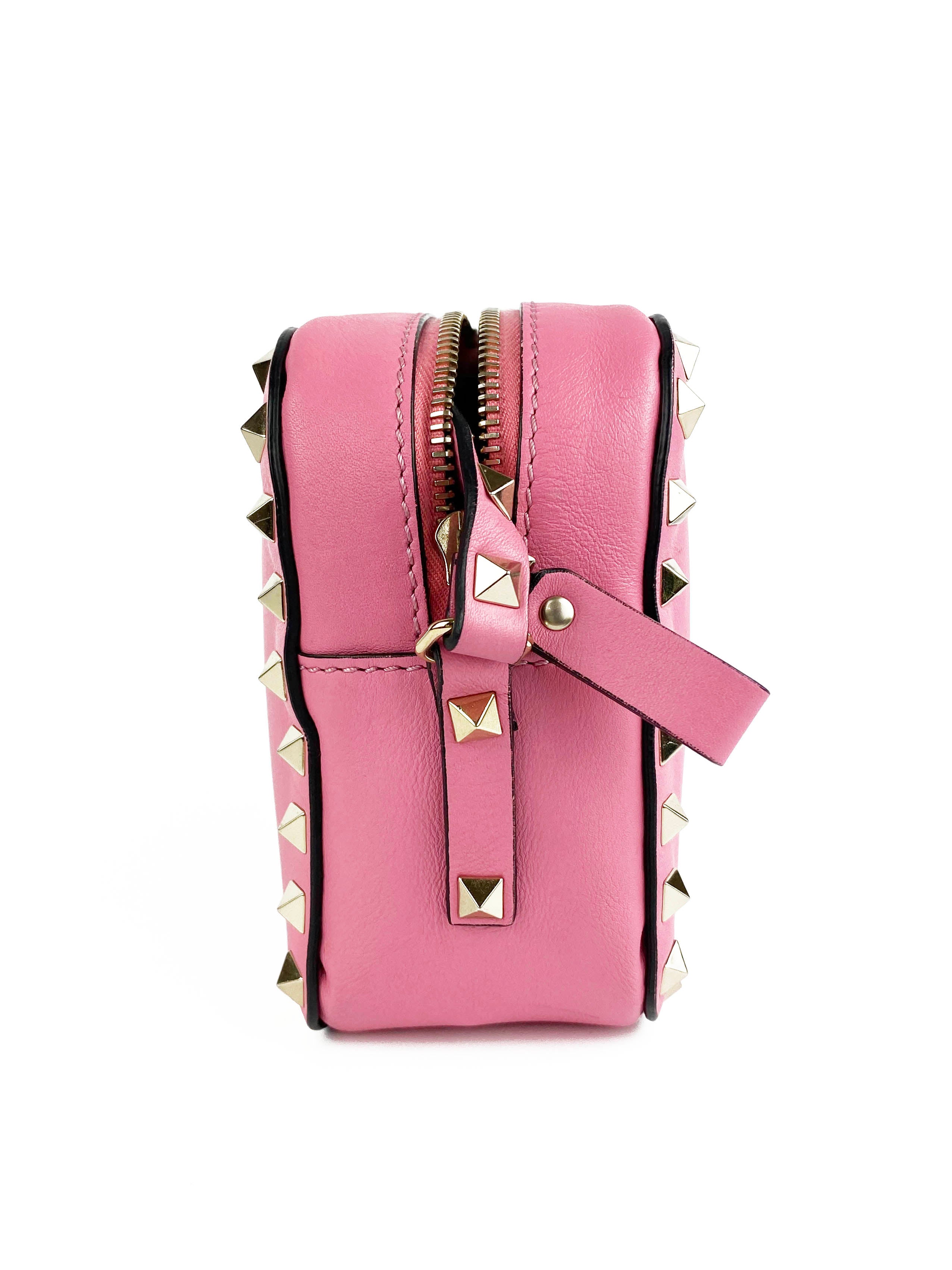 Valentino Garavani Pink Rockstud Camera Bag