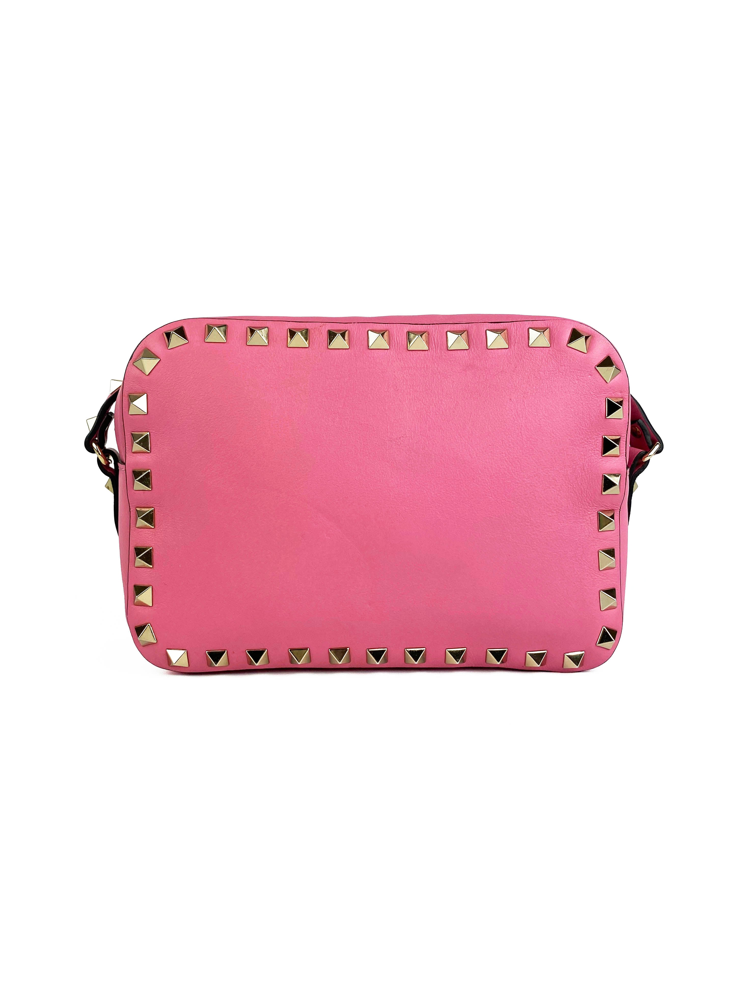 Valentino Garavani Pink Rockstud Camera Bag