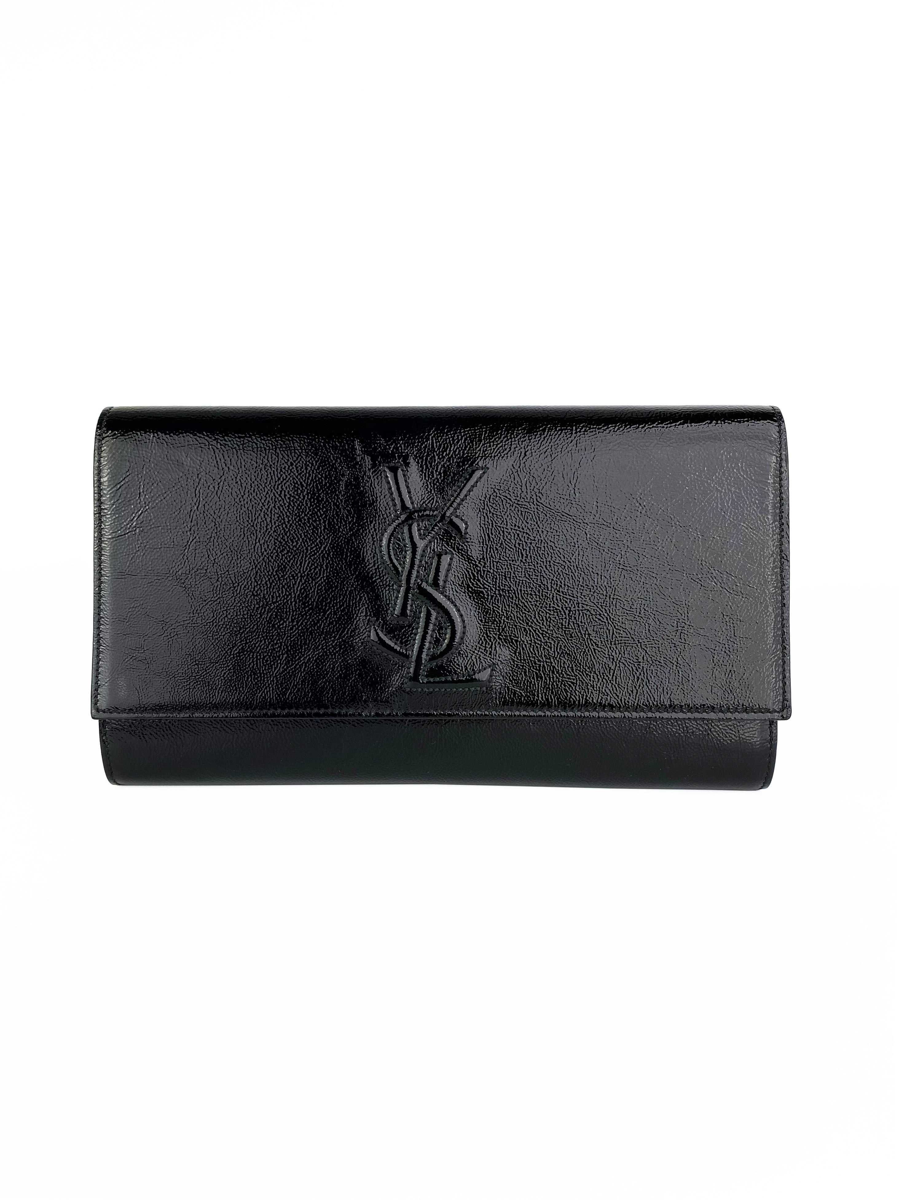 Saint Laurent Black Patent Belle De Jour Clutch