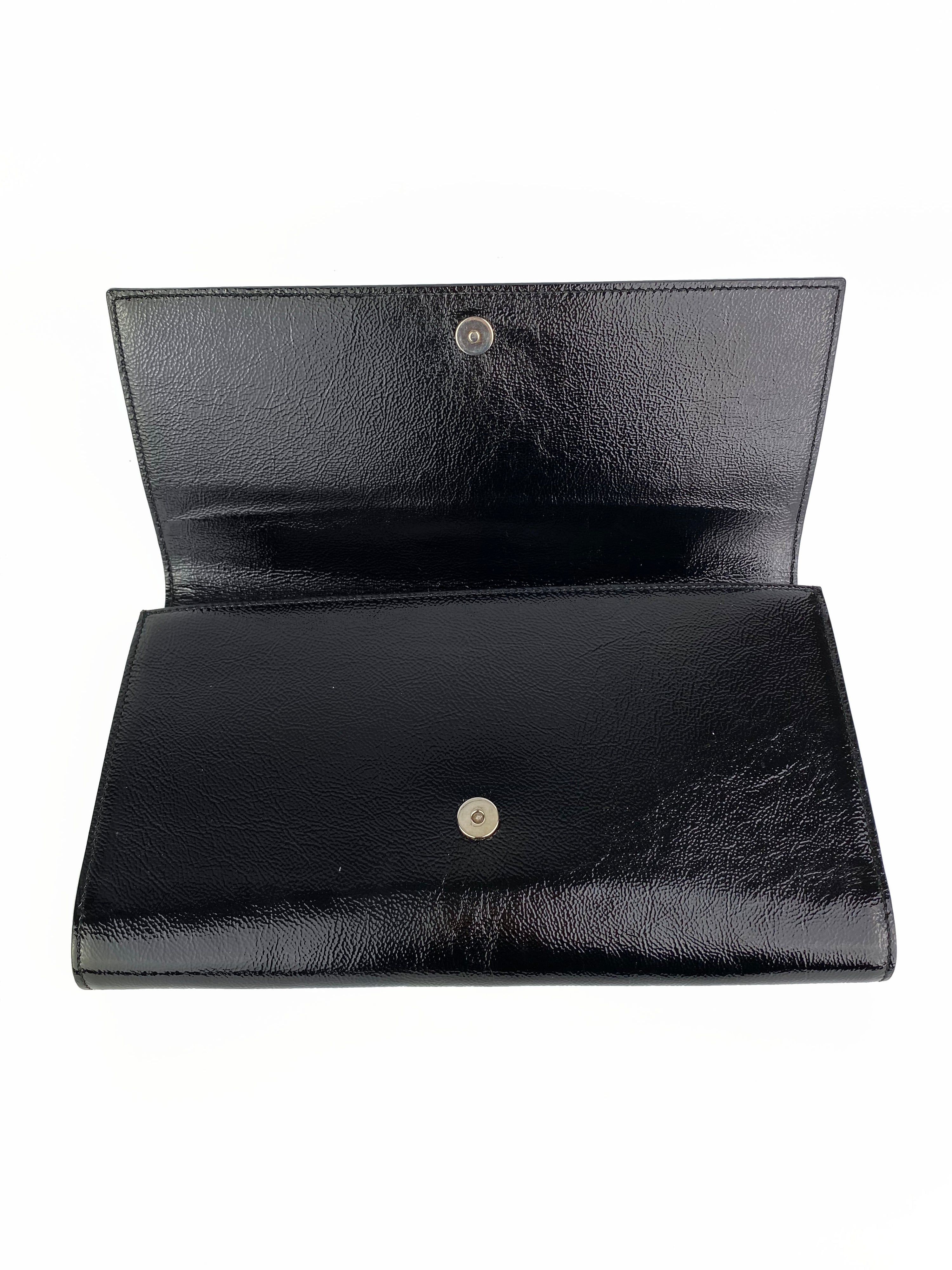 Saint Laurent Black Patent Belle De Jour Clutch