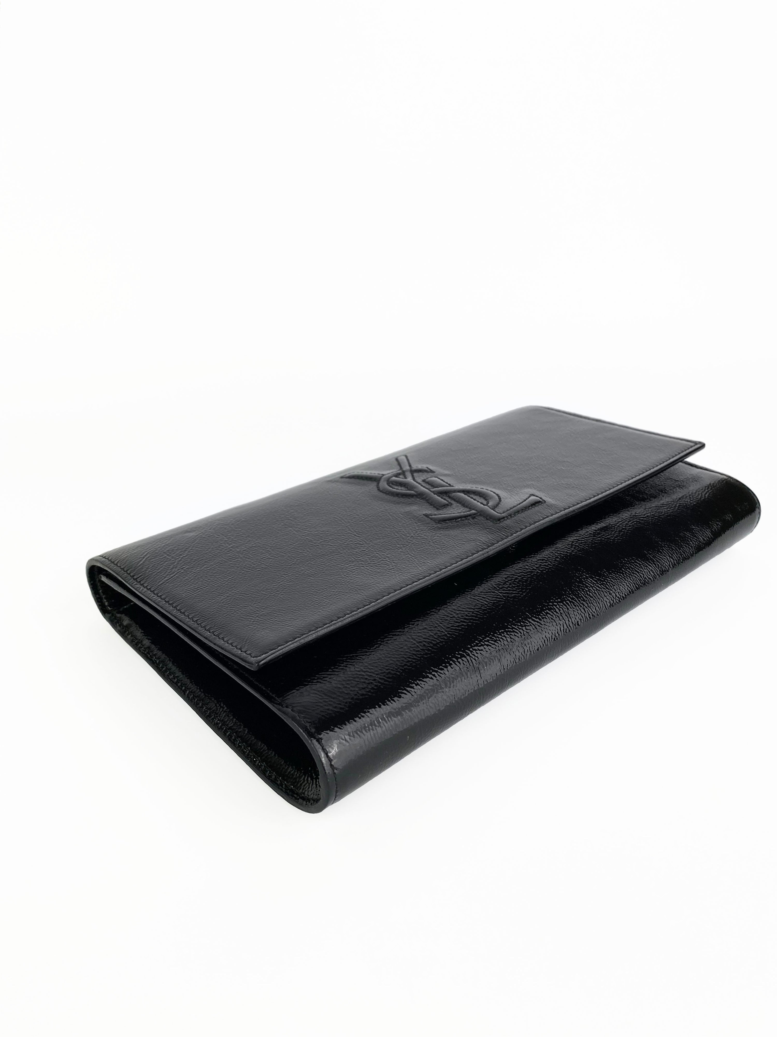 Saint Laurent Black Patent Belle De Jour Clutch