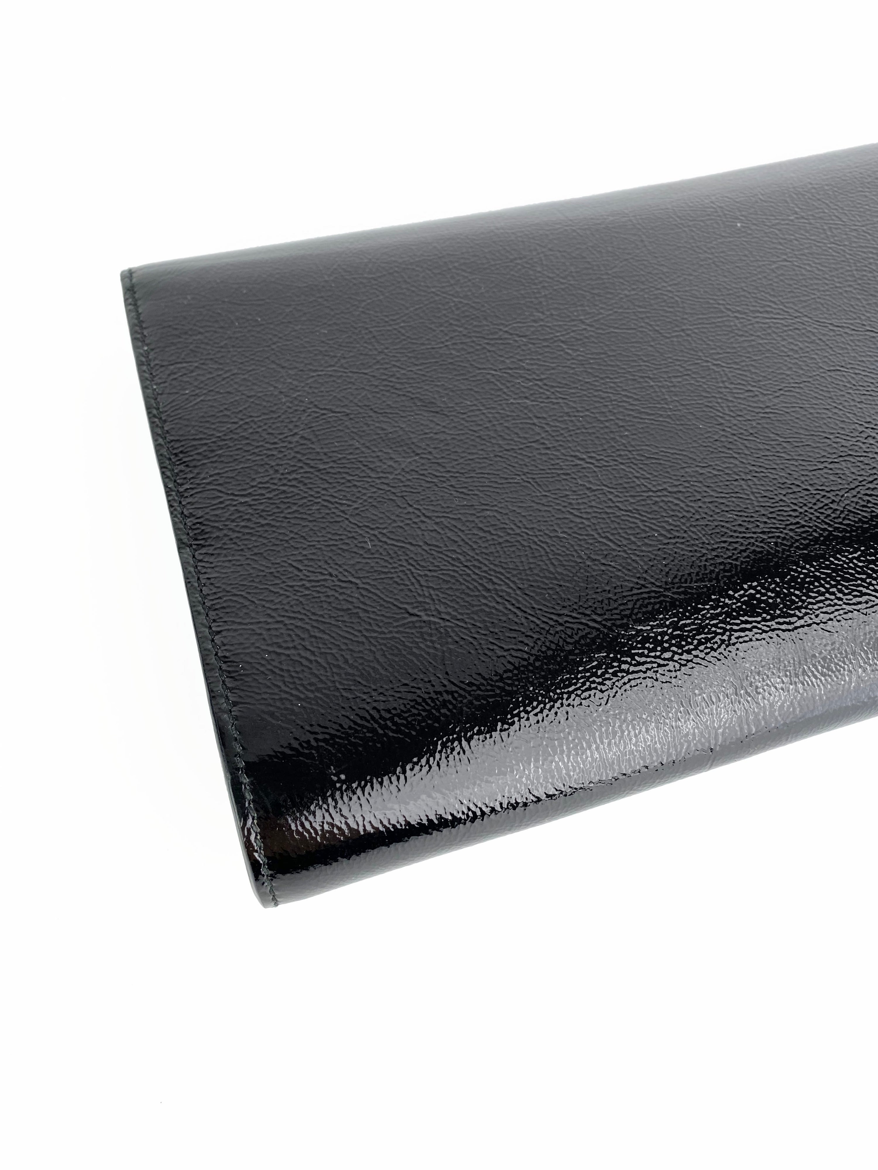 Saint Laurent Black Patent Belle De Jour Clutch