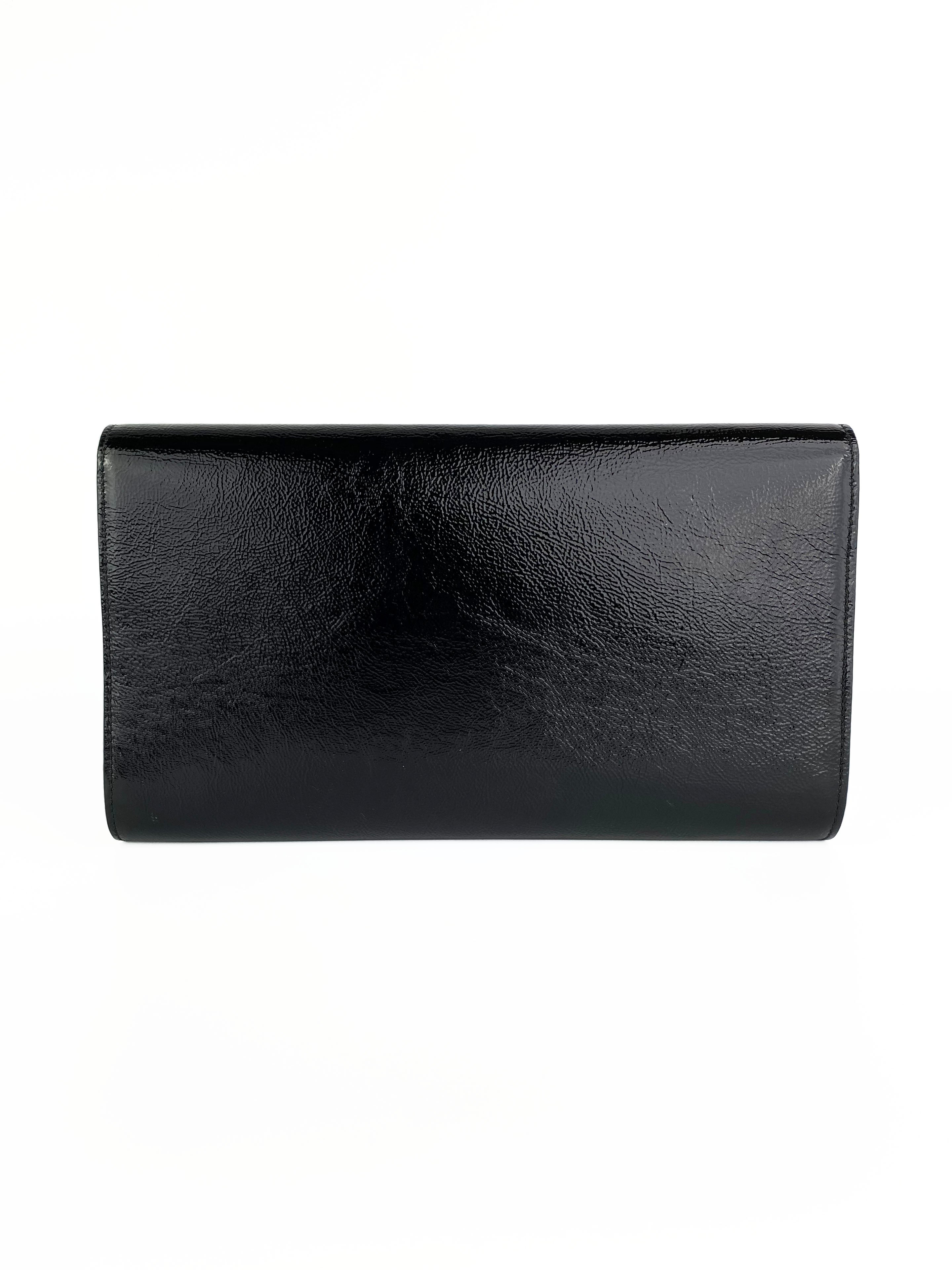 Saint Laurent Black Patent Belle De Jour Clutch